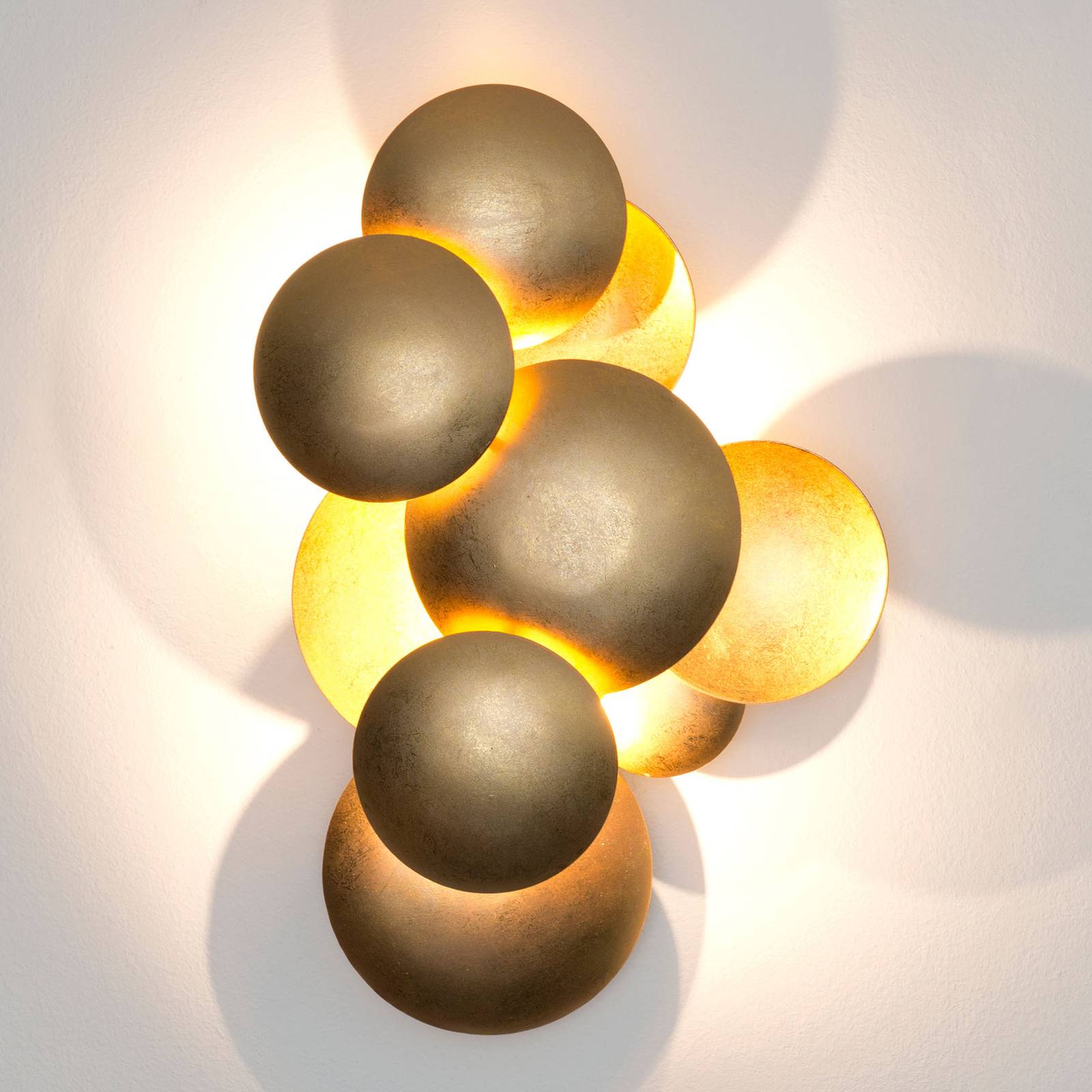 Holländer LED-Wandleuchte Bolladaria, dreiflammig, gold