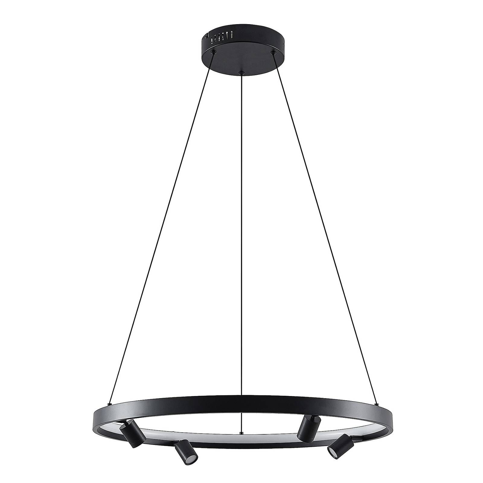 Lucande Paliva LED-Hängeleuchte, 64 cm, schwarz