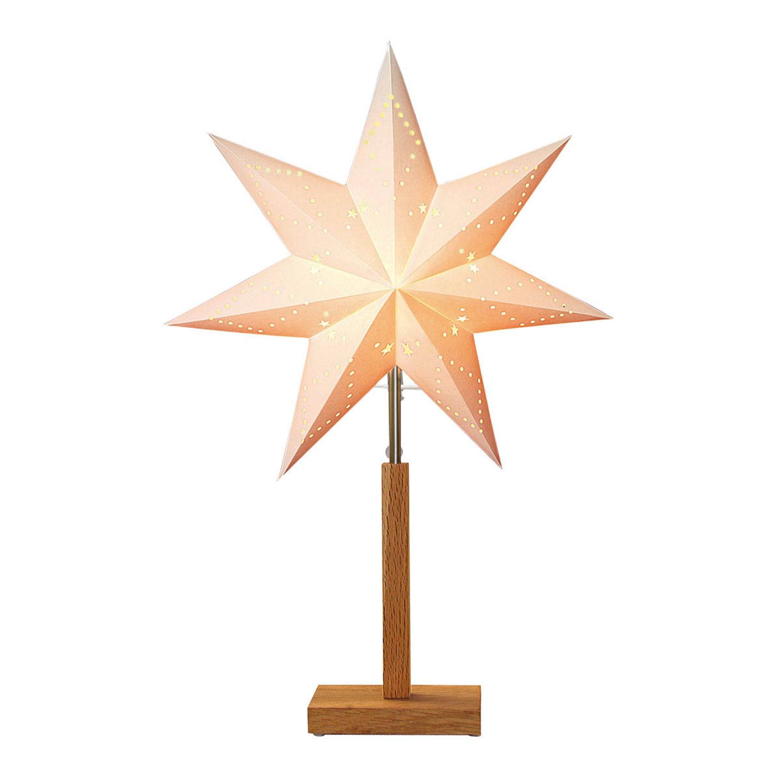STAR TRADING Karo - Stand-Dekoleuchte mit Muster-Stern 55 cm