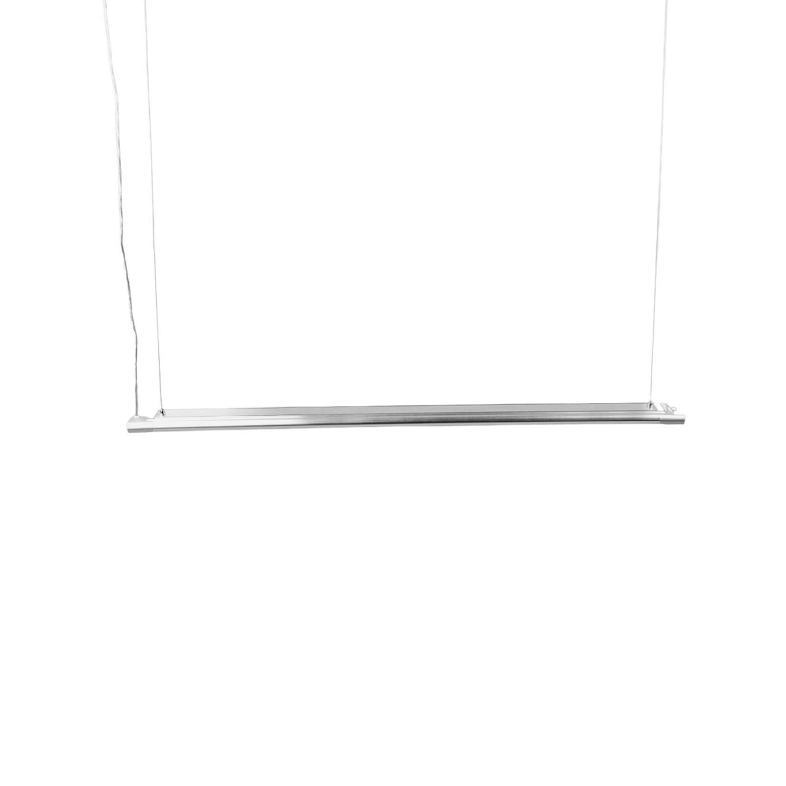 Arcchio LED-Pendelleuchte Vinca, Länge 120 cm, weiß/silber
