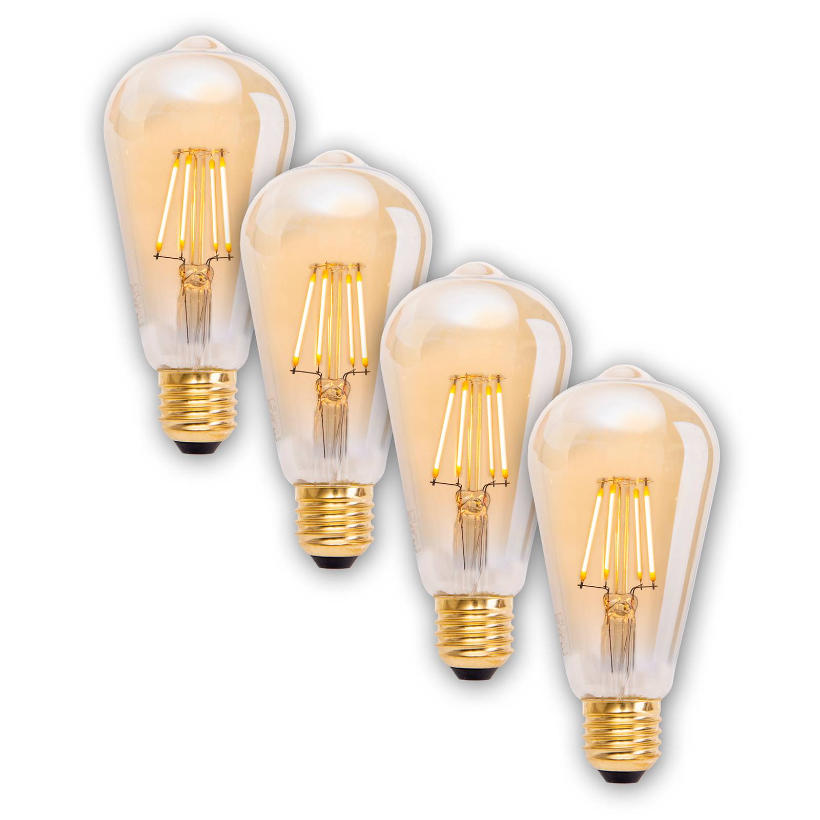 Naeve Leuchten LED-Lampe E27 4W 320lm warmweiß dimmbar 4er-Set