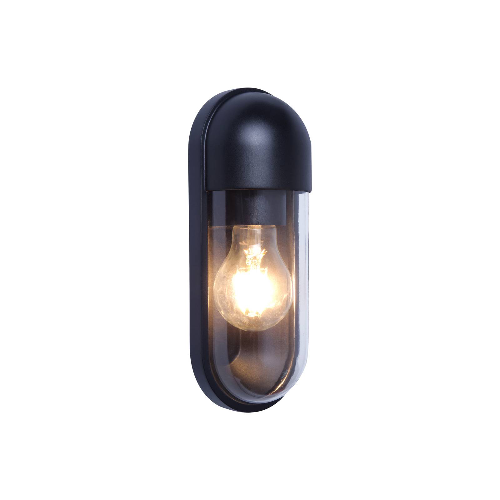 Viokef Außenwandlampe Cap, schwarz, Höhe 24 cm