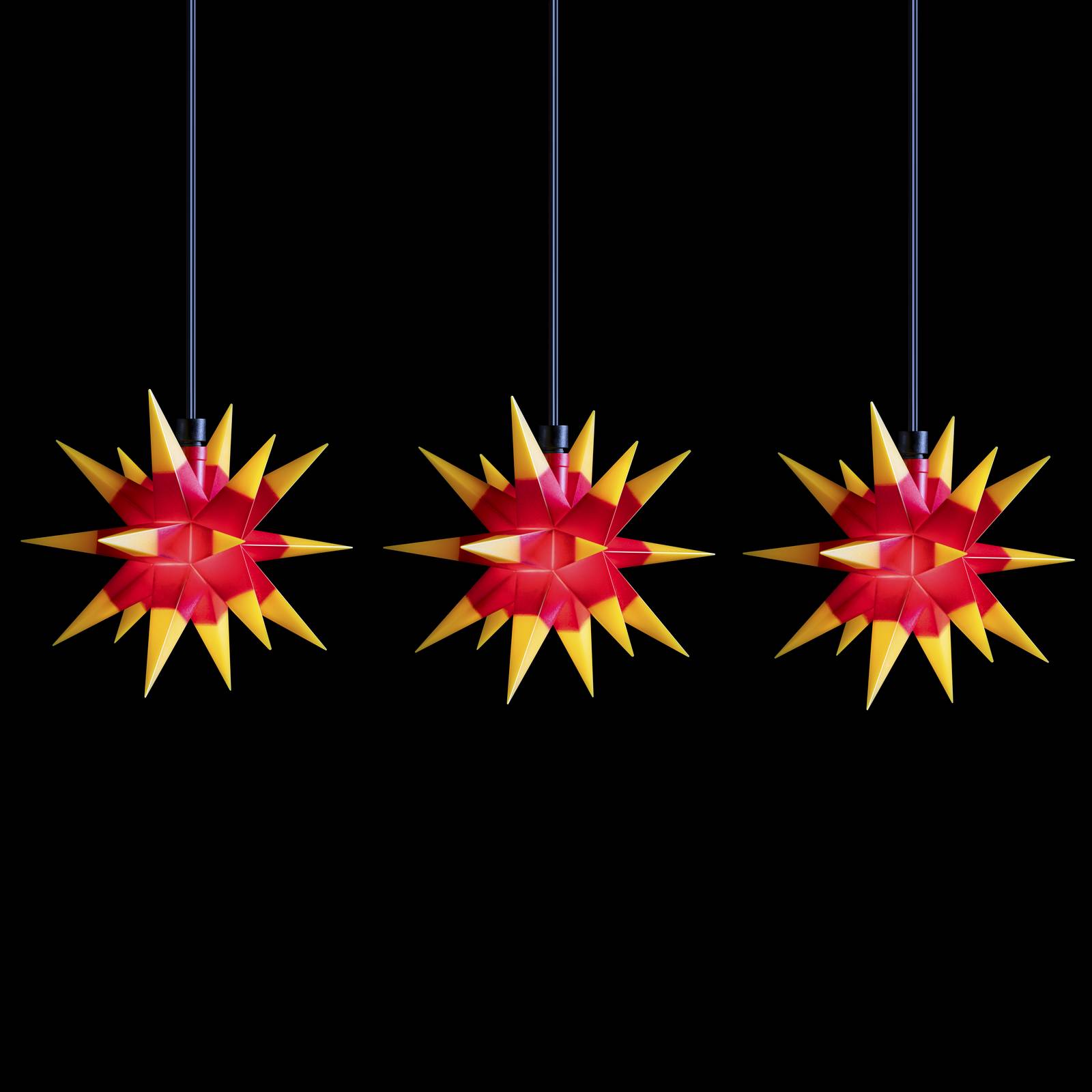 STERNTALER LED-Lichterkette Mini-Sterne außen 3-fl. rot/gelb