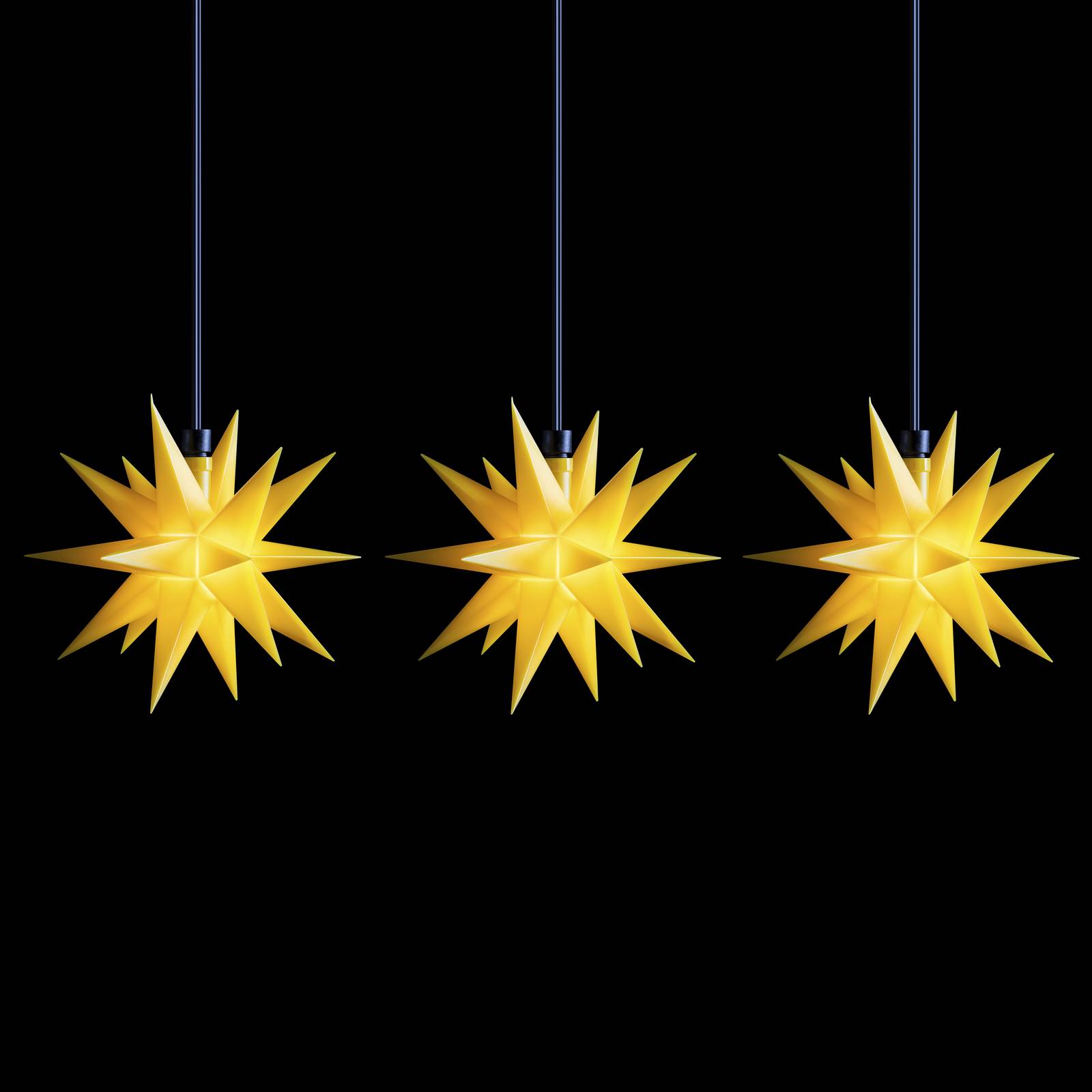 STERNTALER LED-Lichterkette Mini-Sterne außen 3-fl. gelb