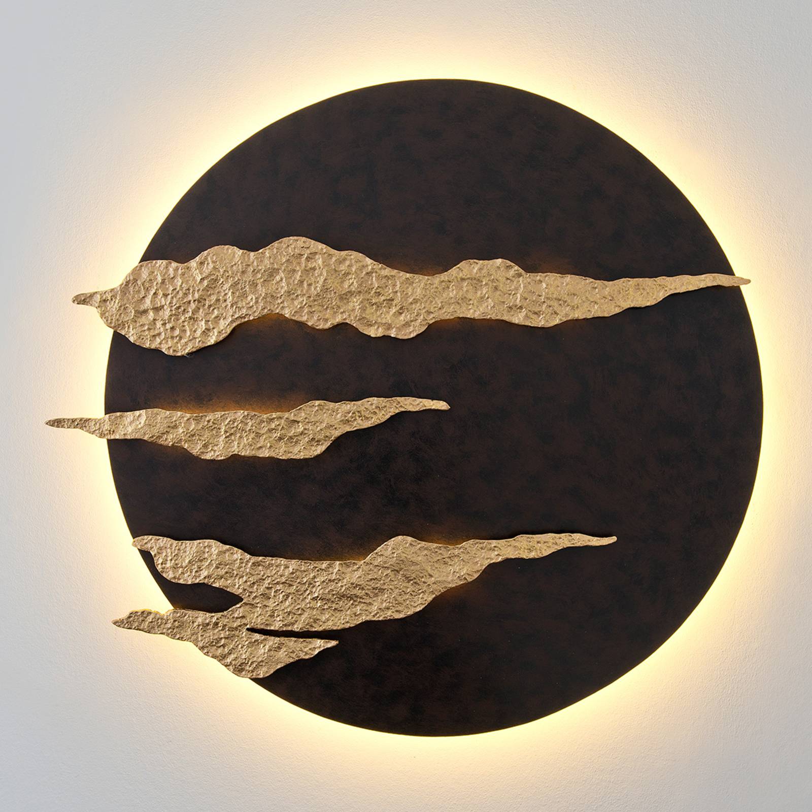 Holländer Firmamento - schwarz-goldene LED-Wandlampe
