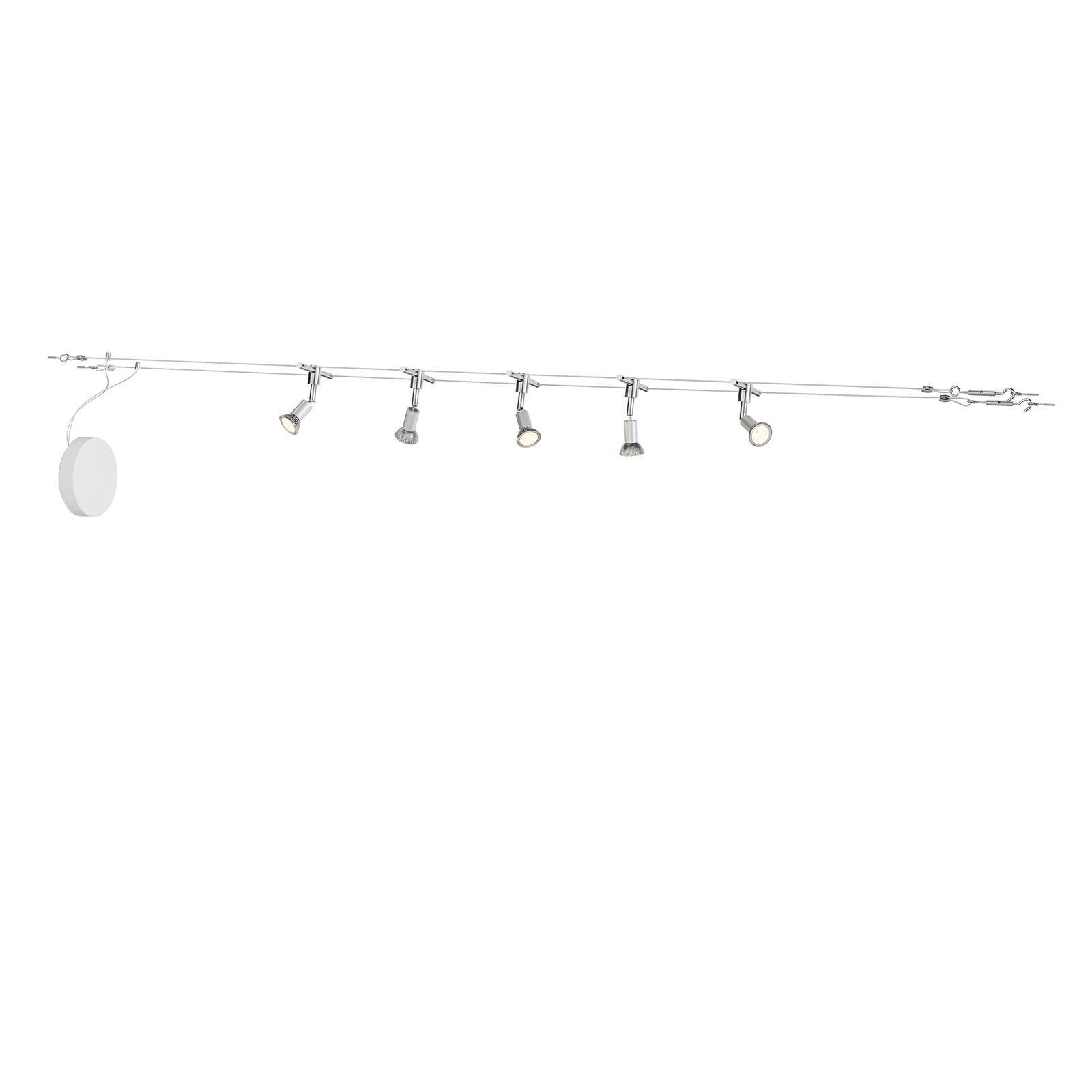 LINDBY Seilsystem Rope mit LED-Strahlern, fünfflammig