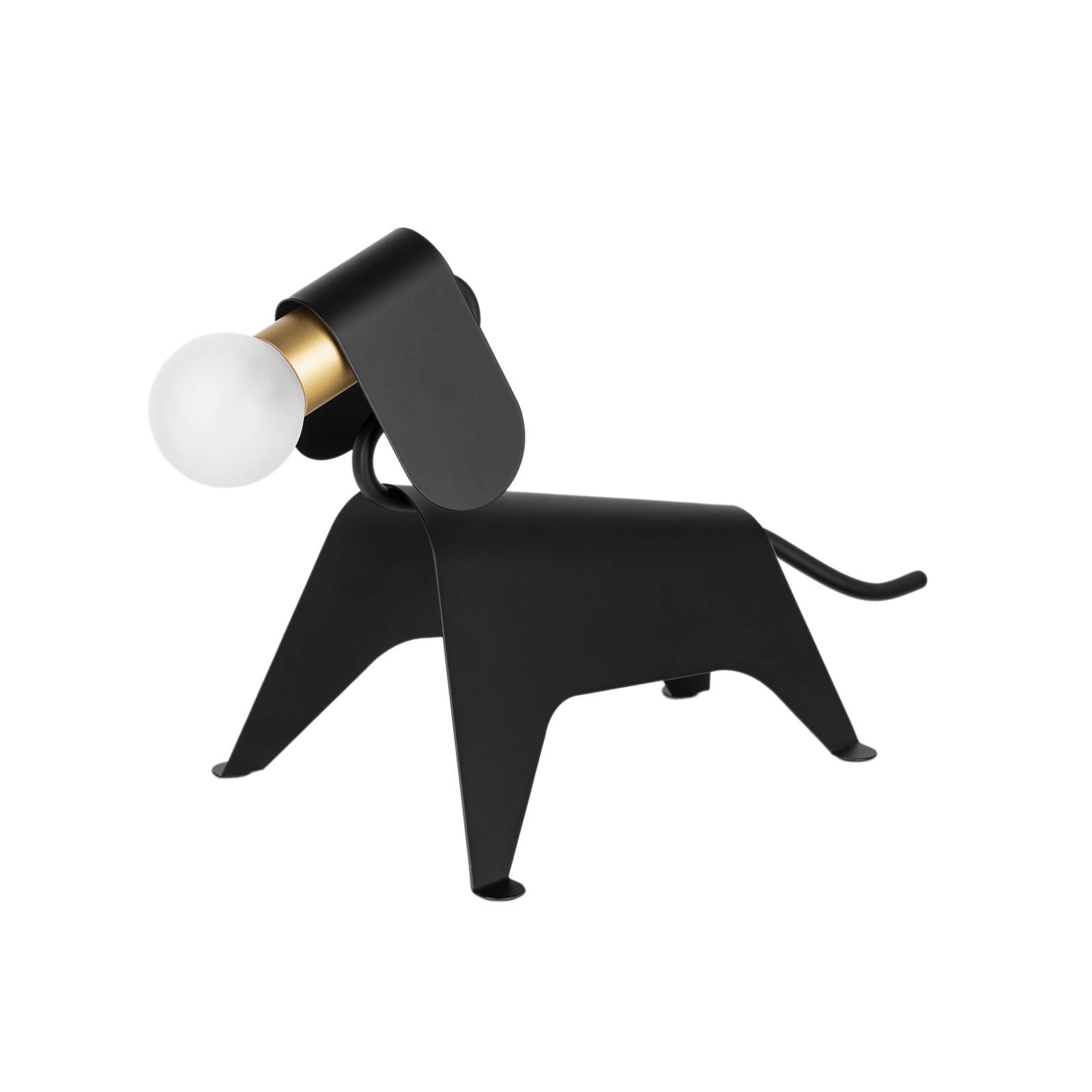 Lucande Idalina LED-Tischlampe, Hund, schwarz