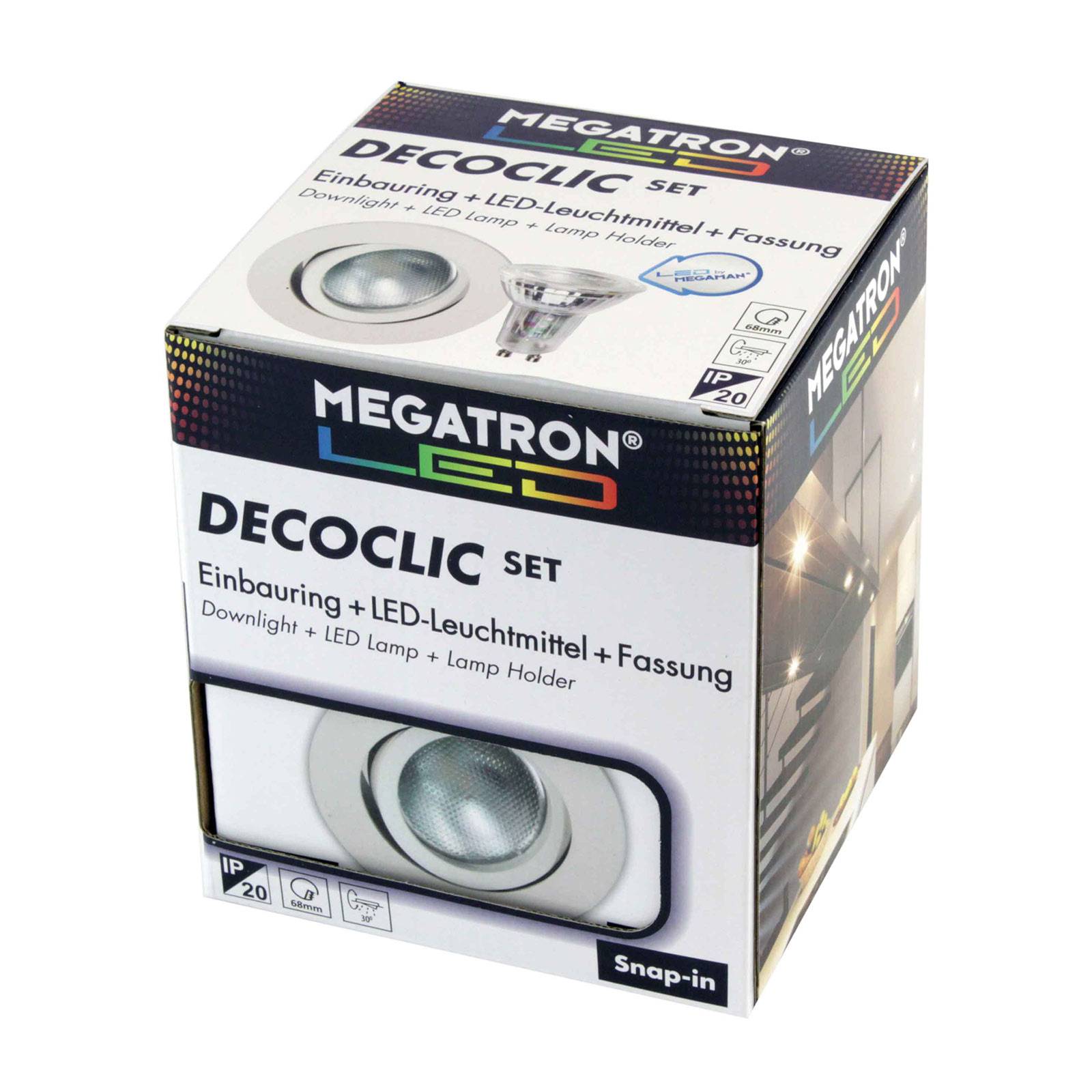 Megatron LED-Einbauspot Decoclic Set GU10 4,5 W, weiß