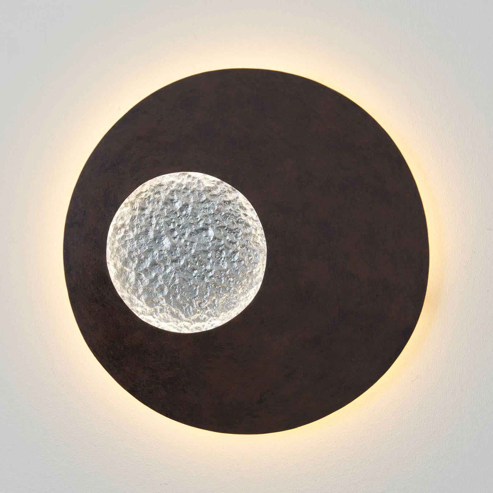 Holländer LED-Wandleuchte Luina, Ø 40 cm, innen silber