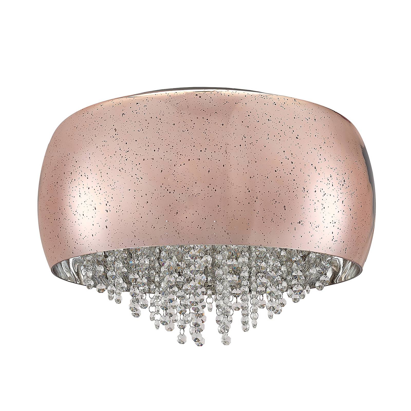 Lucande Elinara Kristall-Deckenlampe, 50 cm kupfer