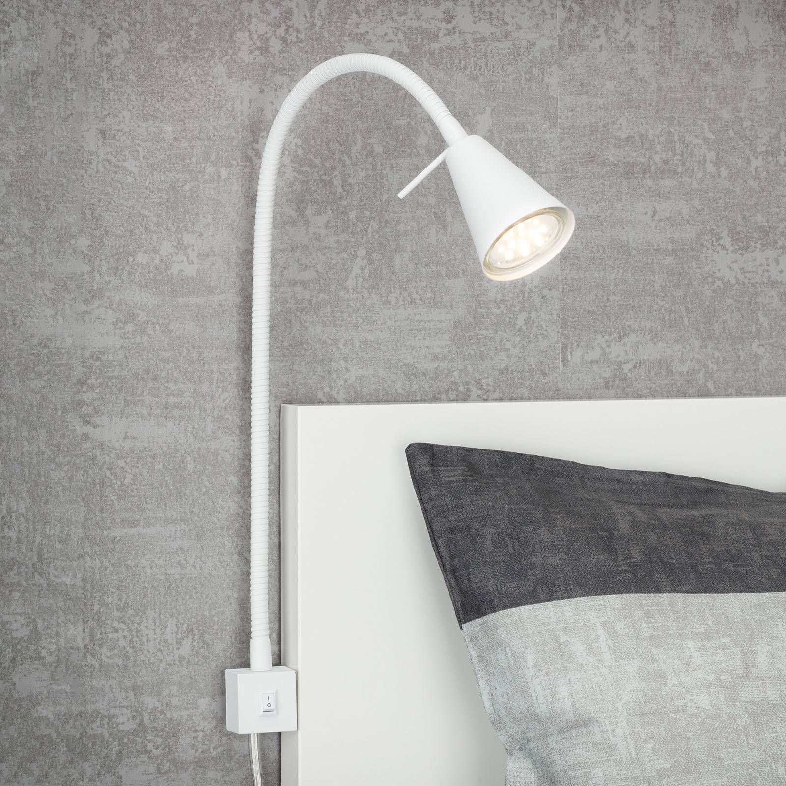 Briloner LED-Wandlampe 2080 zur Montage am Bett, weiß