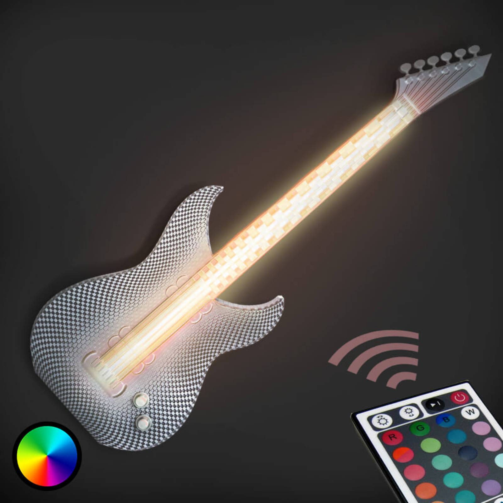 Tagwerk Rockige LED-Wandleuchte Gitarre aus dem 3D-Drucker