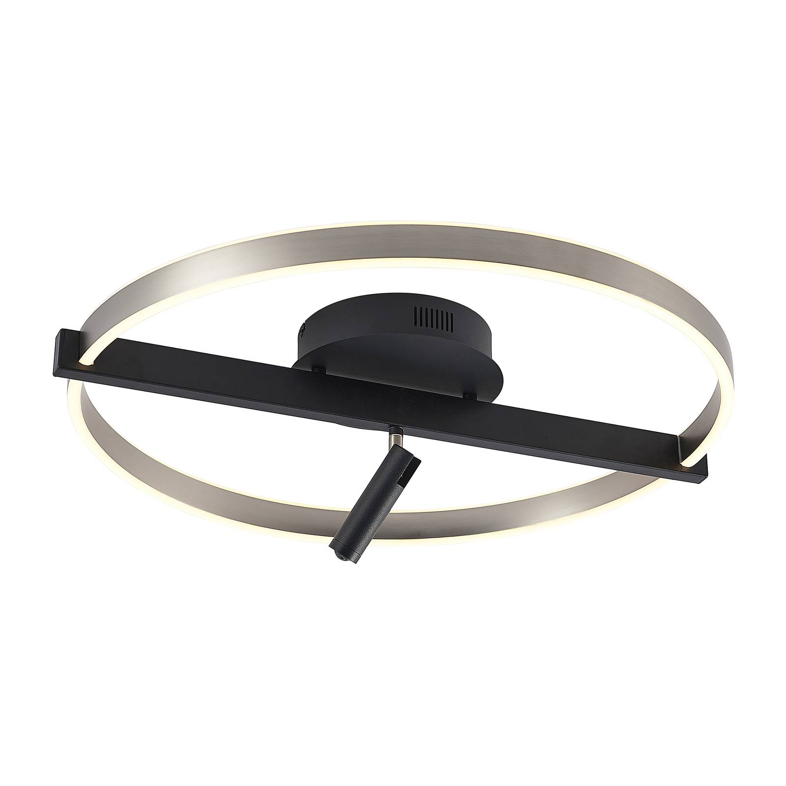 Lucande Matwei LED-Deckenlampe ringförmig, nickel