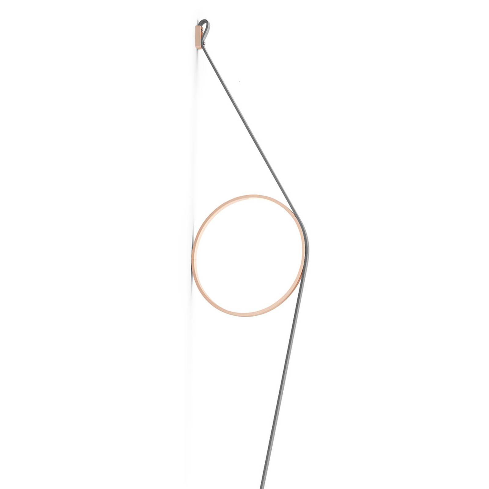 FLOS Wirering Grau LED-Wandleuchte, Ring pink