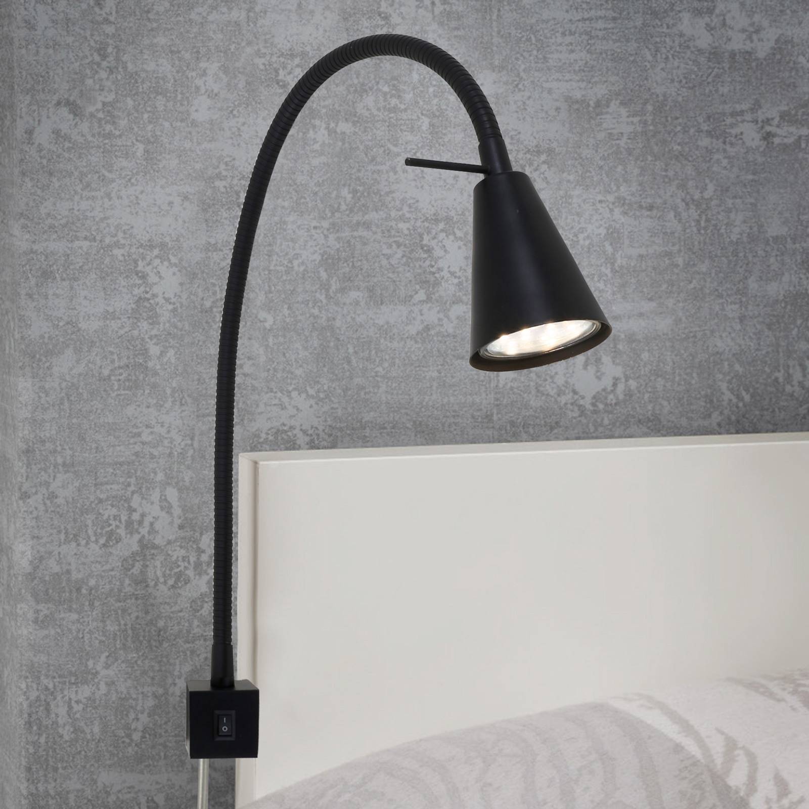 Briloner LED-Wandlampe 2080 zur Montage am Bett, schwarz