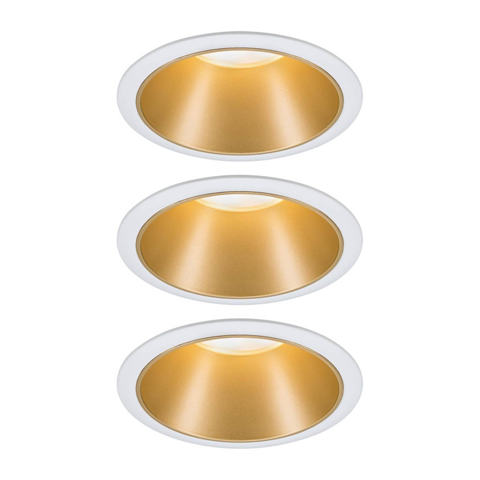 Paulmann Cole LED-Spotlight, gold-weiß, 3er-Set
