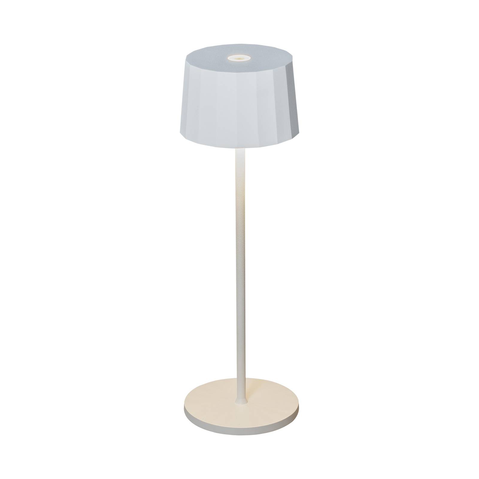 Konstsmide LED-Tischleuchte Positano für außen, weiß