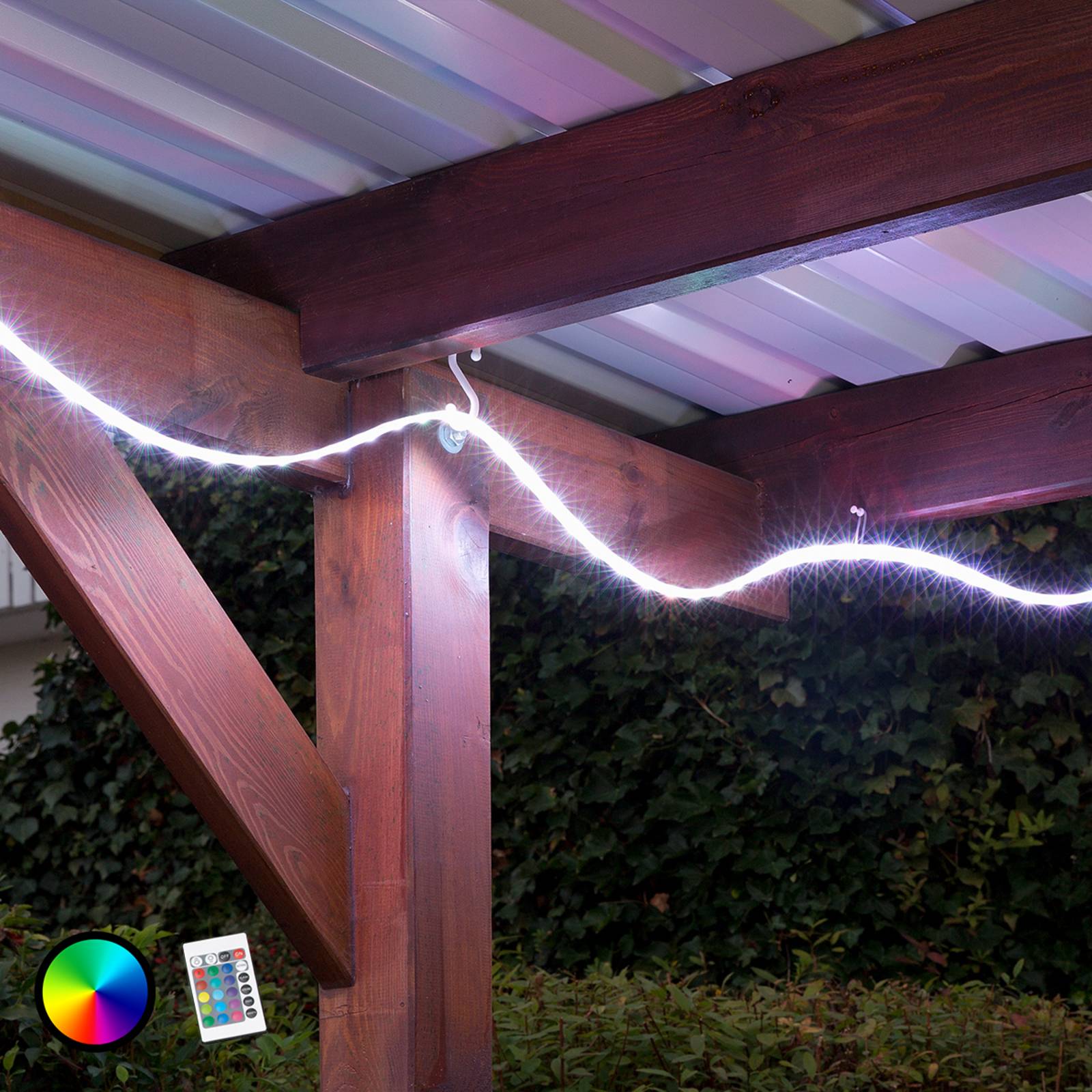 Briloner RGB-LED-Strip Ora für außen inklusive FB, 500 cm