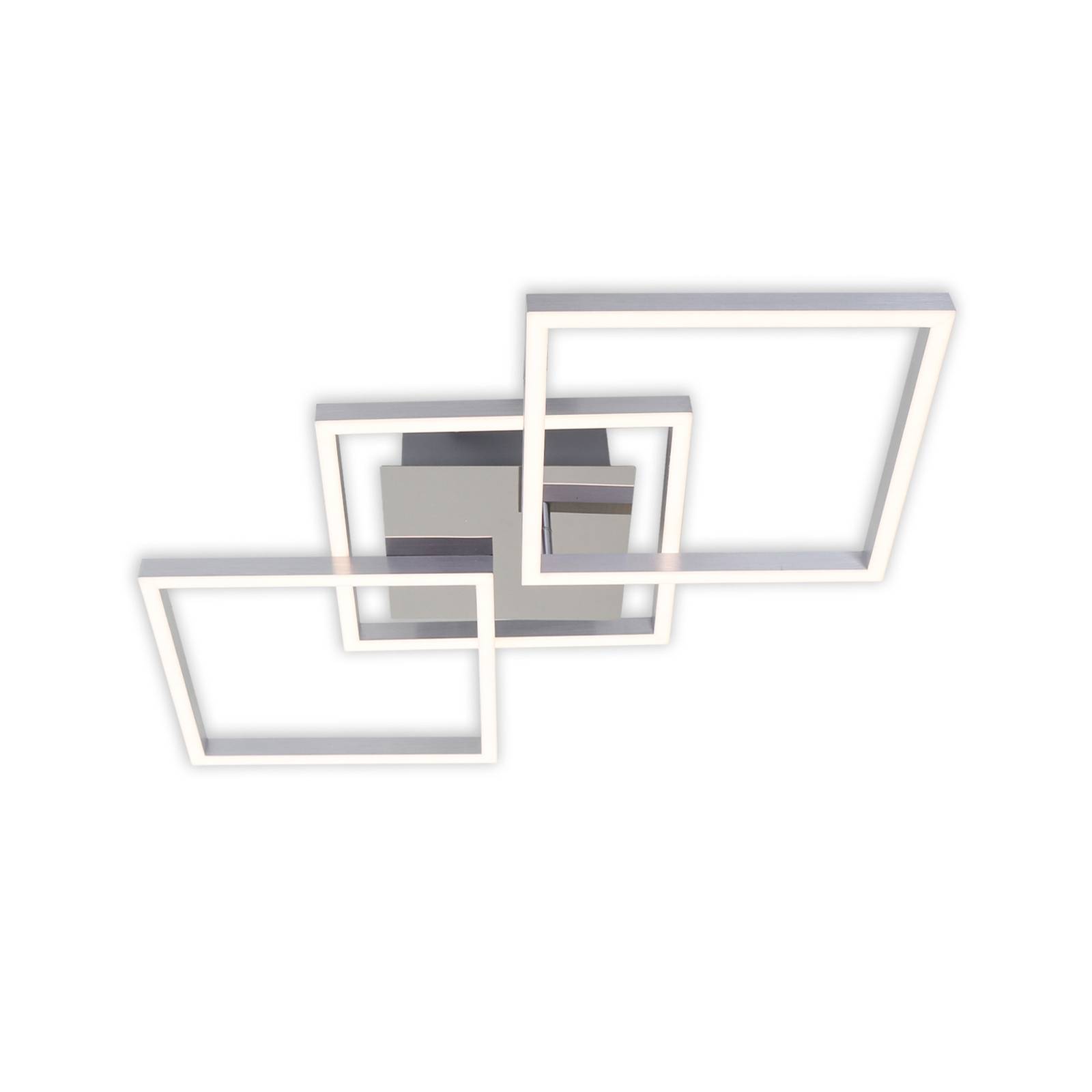 Briloner LED-Deckenleuchte Frame step-dim chrom-alu 76x37cm