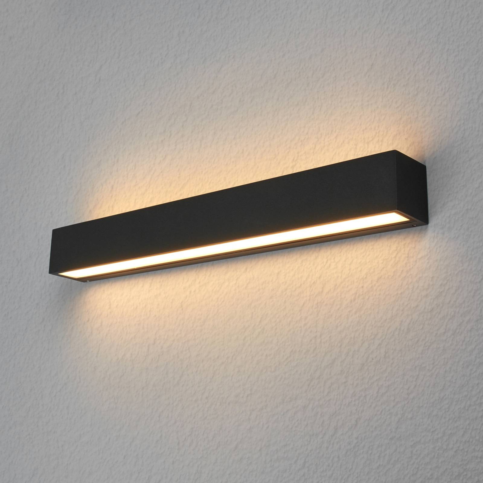 Lucande Lengo LED-Wandlampe, 50 cm, grafit, 2-fl.