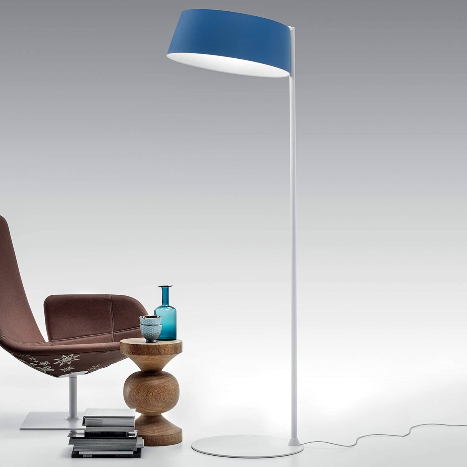 Stilnovo In Azurblau designte LED-Stehleuchte Oxygen_FL2