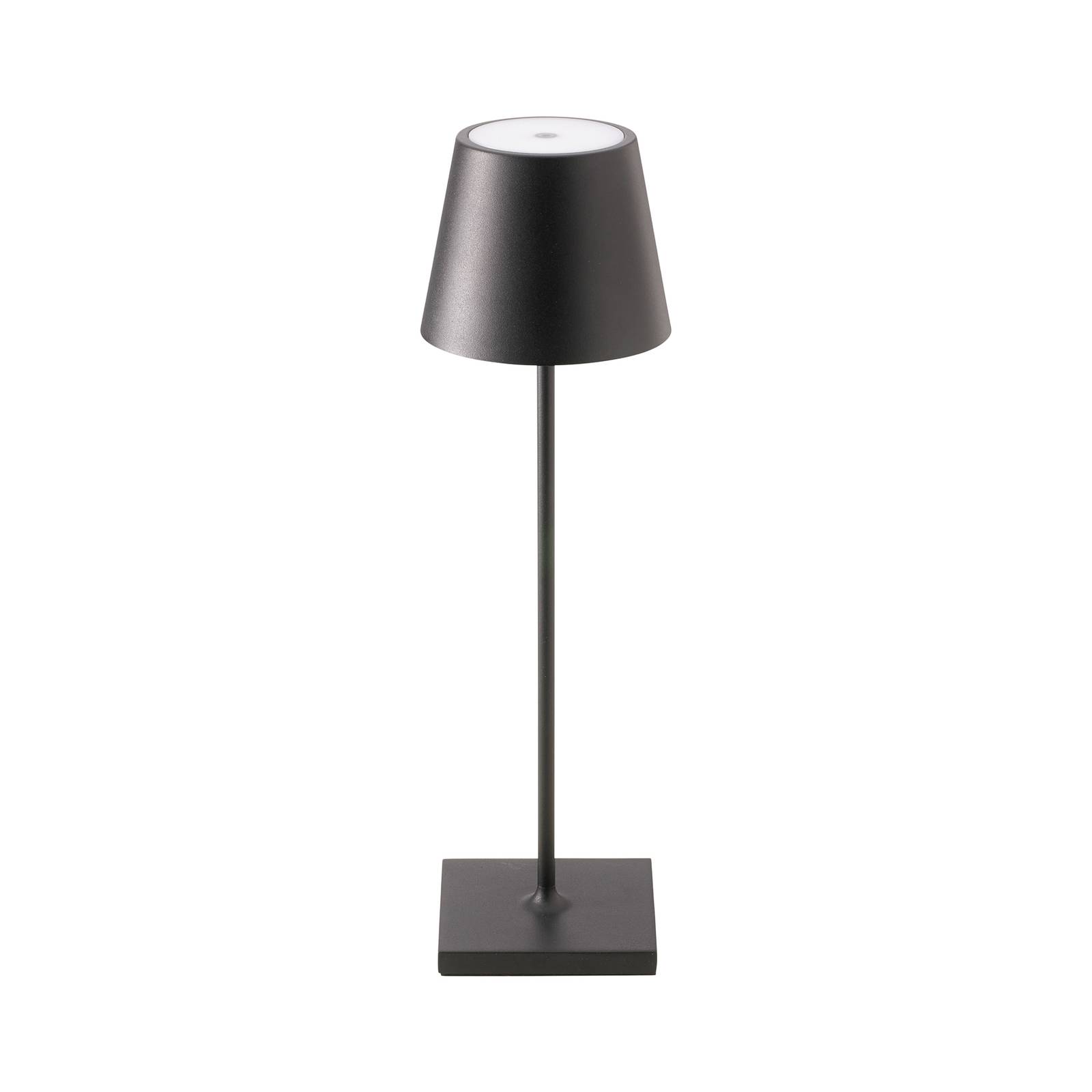 Sigor LED-Akku-Tischleuchte Nuindie, rund, 38cm, schwarz