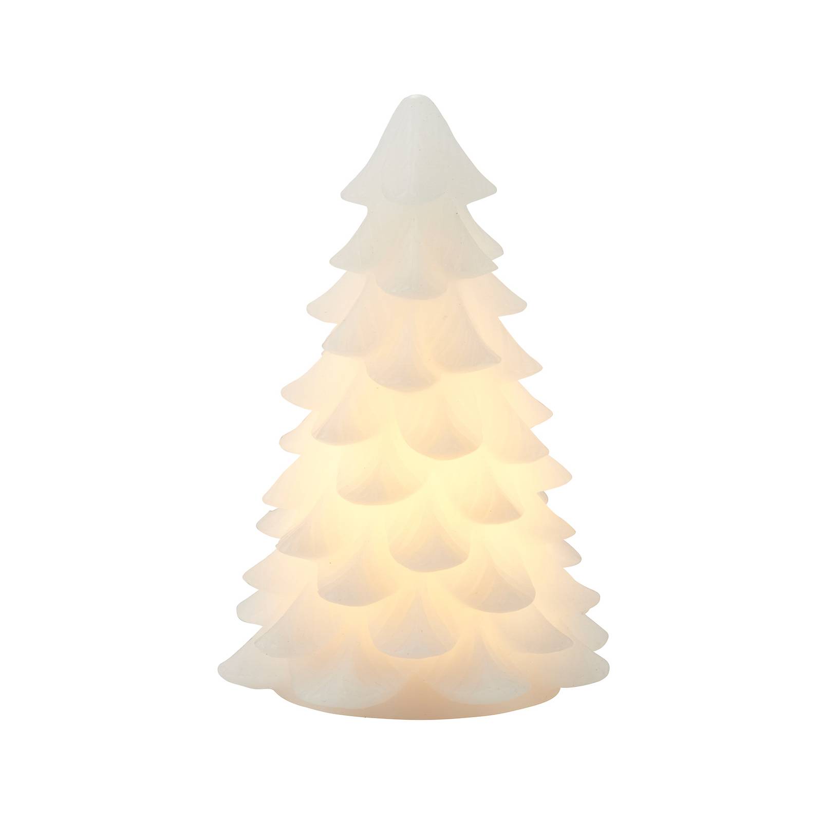 Sirius LED-Dekoleuchte Carla, Baum aus weißem Wachs 16cm