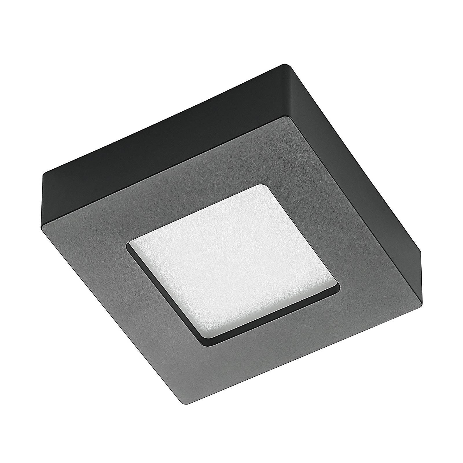 Prios Alette LED-Deckenlampe, schwarz, CCT, 6 W