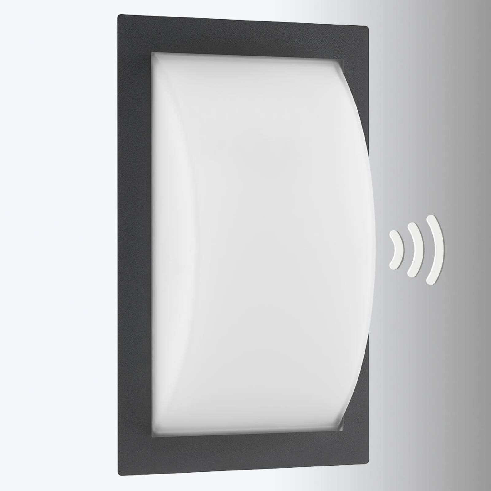 LCD Außenwandlampe Ivett E27 graphit mit BWM