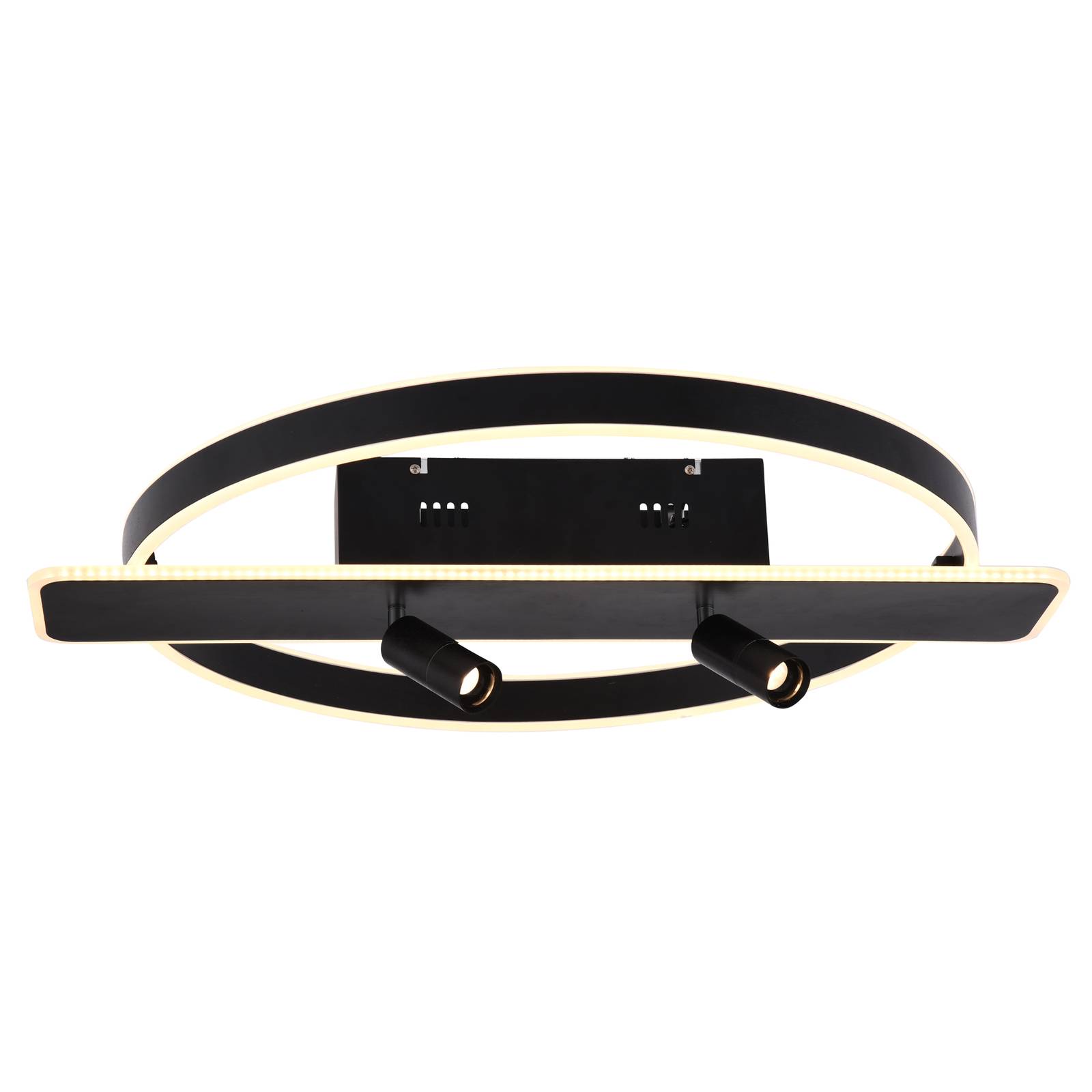 Lucande Stigla LED-Deckenleuchte, rund, schwarz