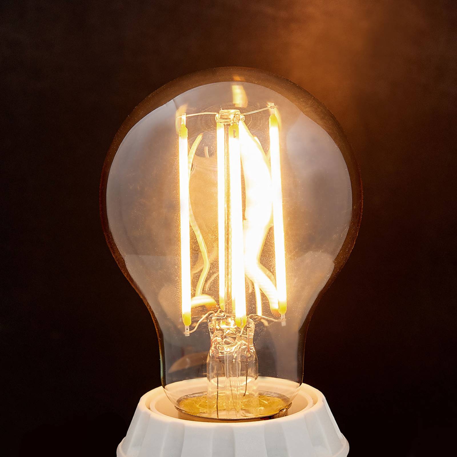 LINDBY E27 LED-Lampe Filament 6W 500 lm, amber, 1.800K