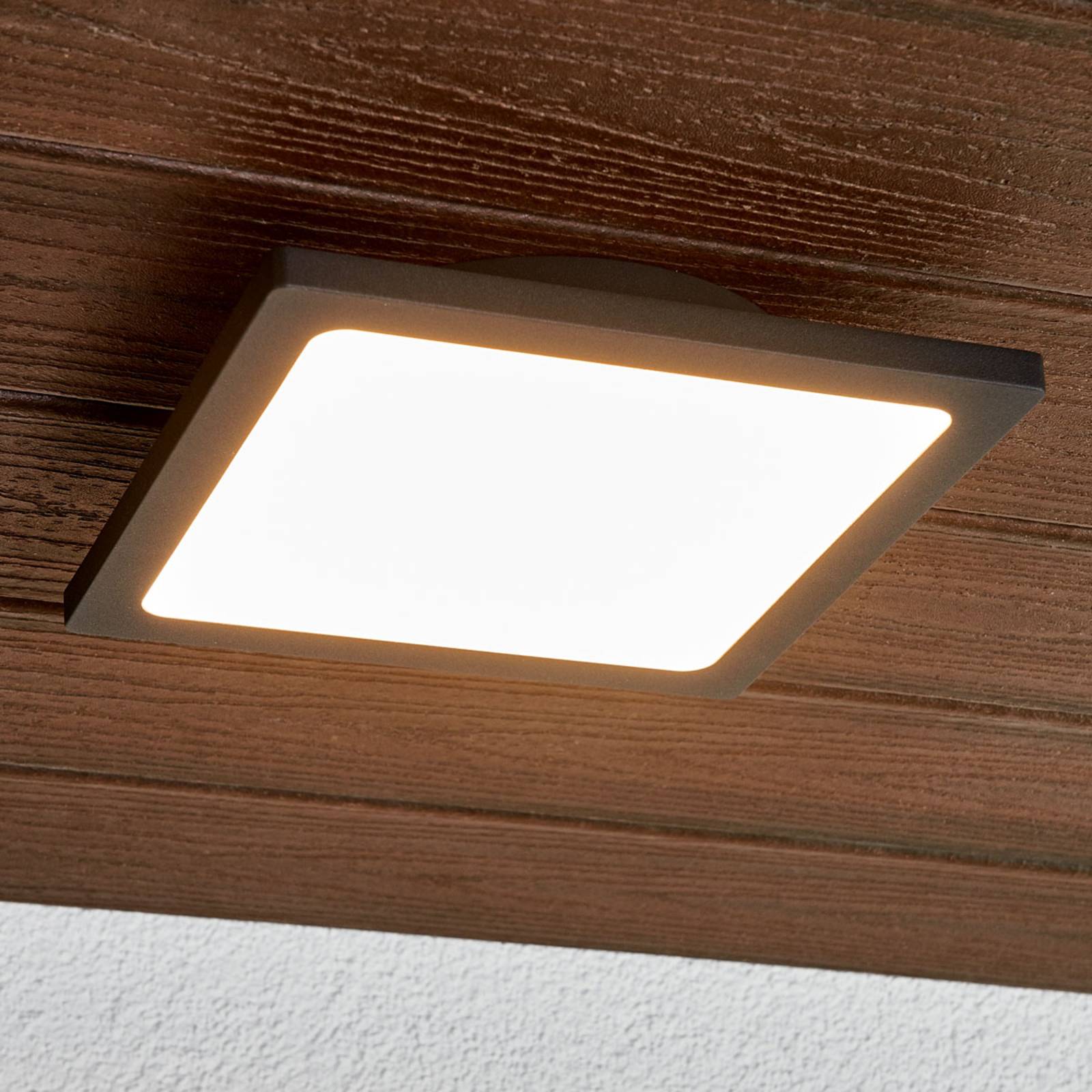 LUCANDE LED-Außendeckenlampe Mabella in Dunkelgrau