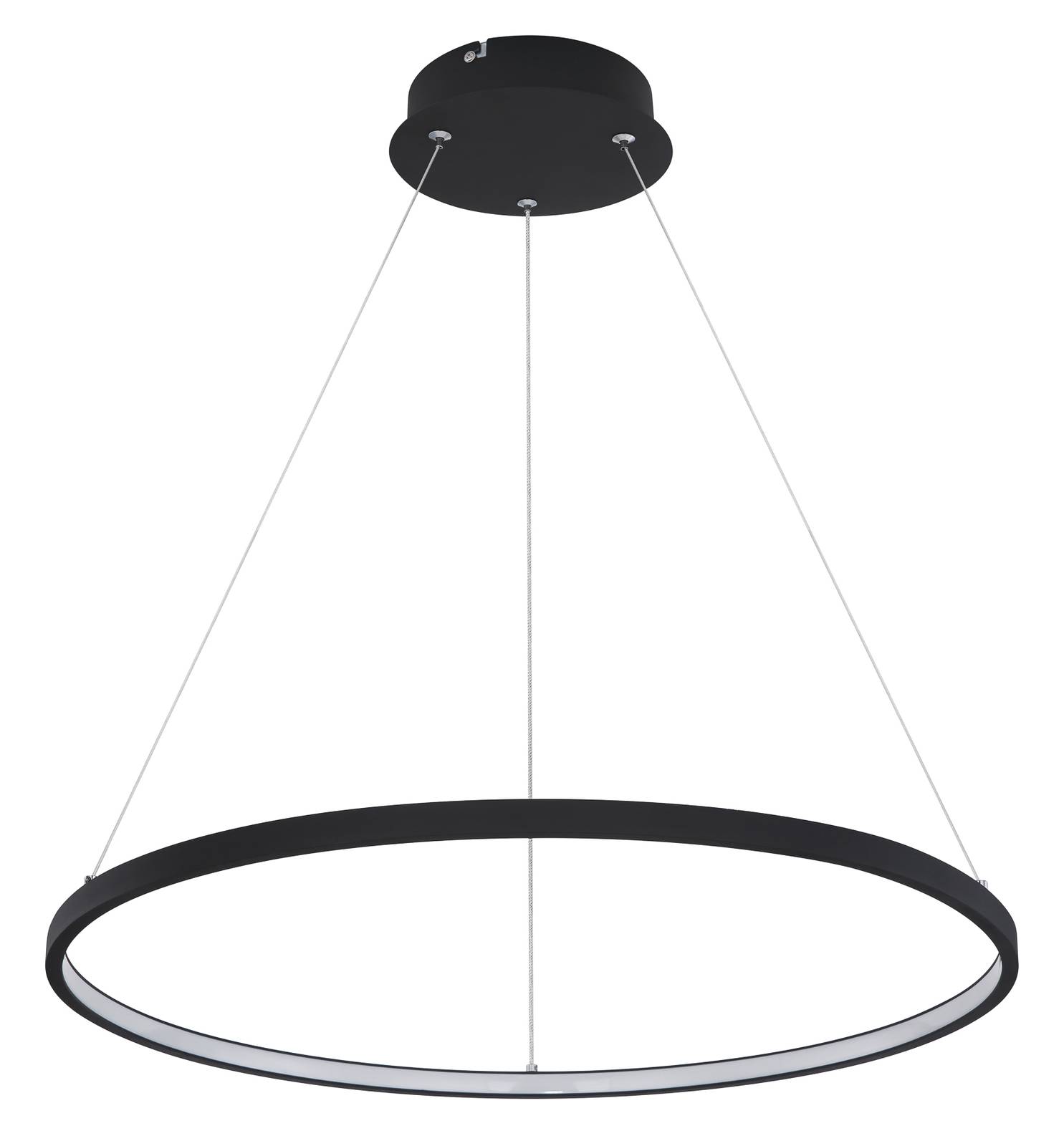 Globo LED-Hängeleuchte Ralph, 1-flammig, schwarz, Ø 60cm