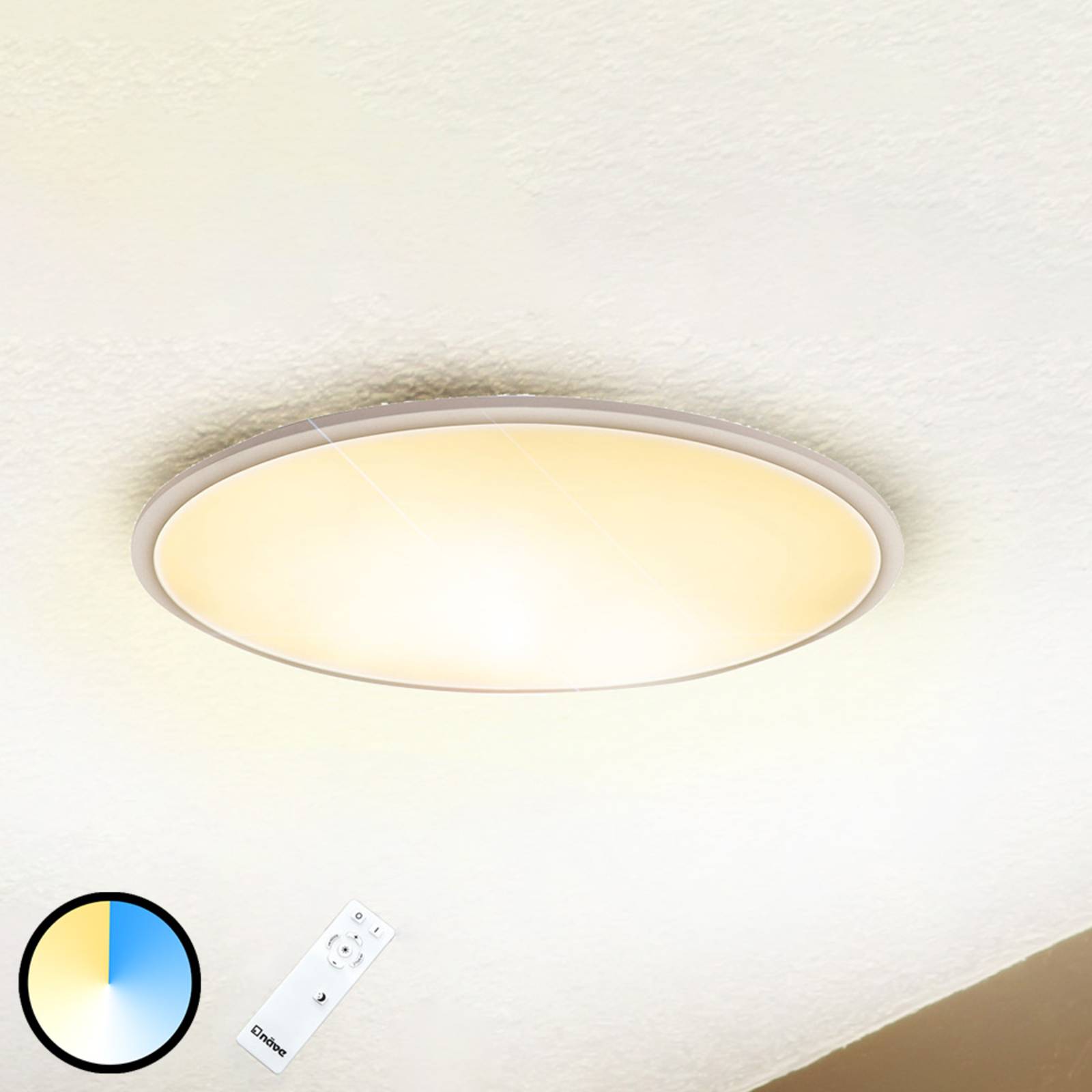 Naeve Leuchten LED-Deckenleuchte Sorrent oval 60 cm x 30 cm