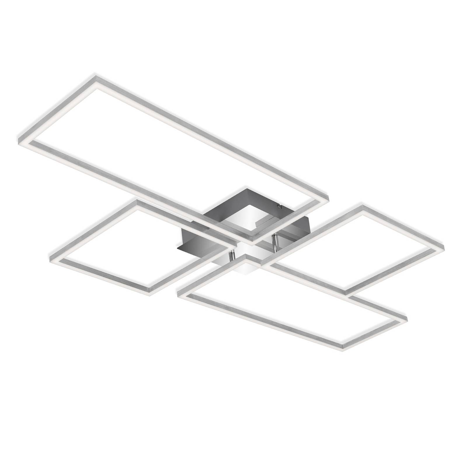 Briloner LED-Deckenlampe Frame CCT, chrom-alu, 110x54cm