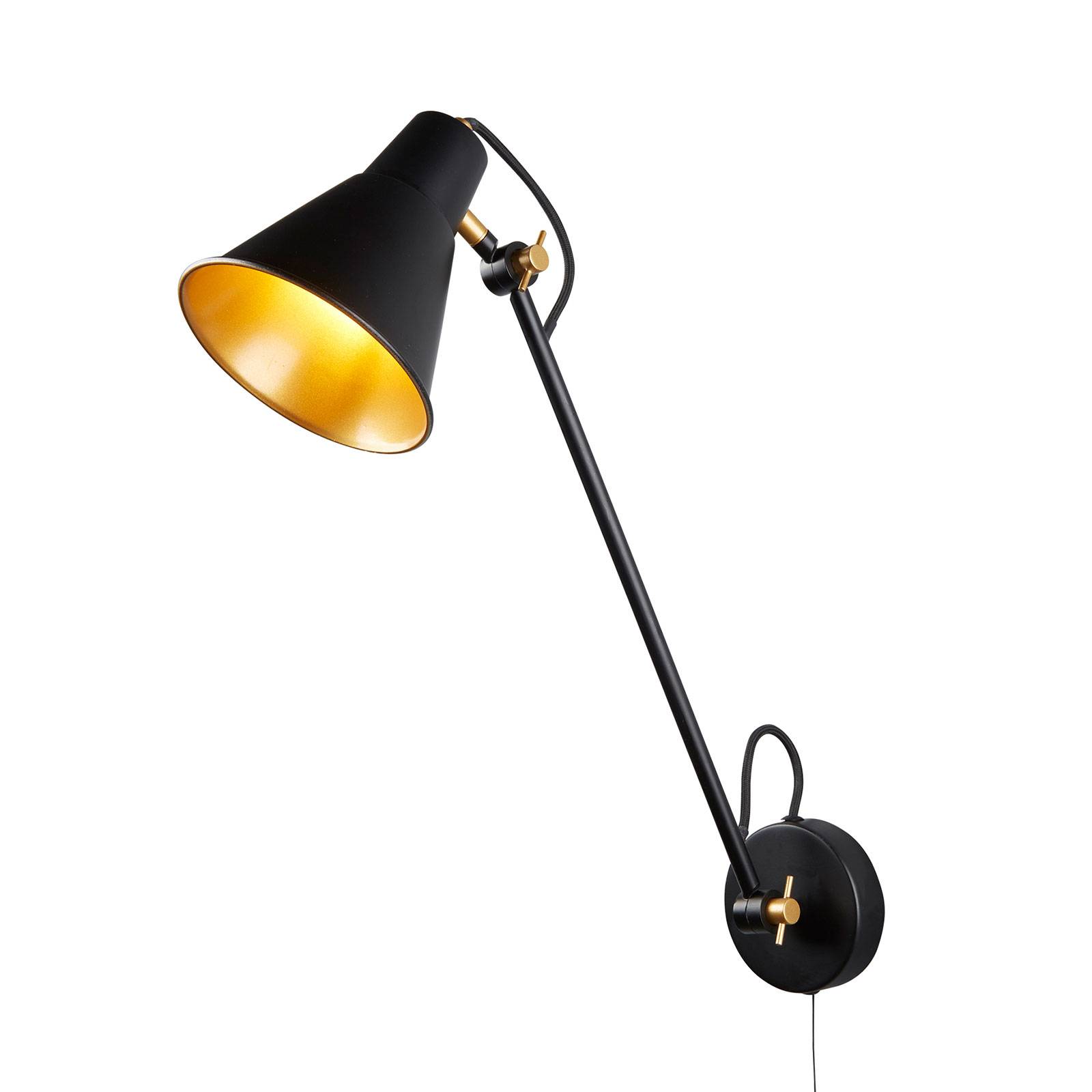 Searchlight Wandlampe 6302 aus Metall, schwarz-gold