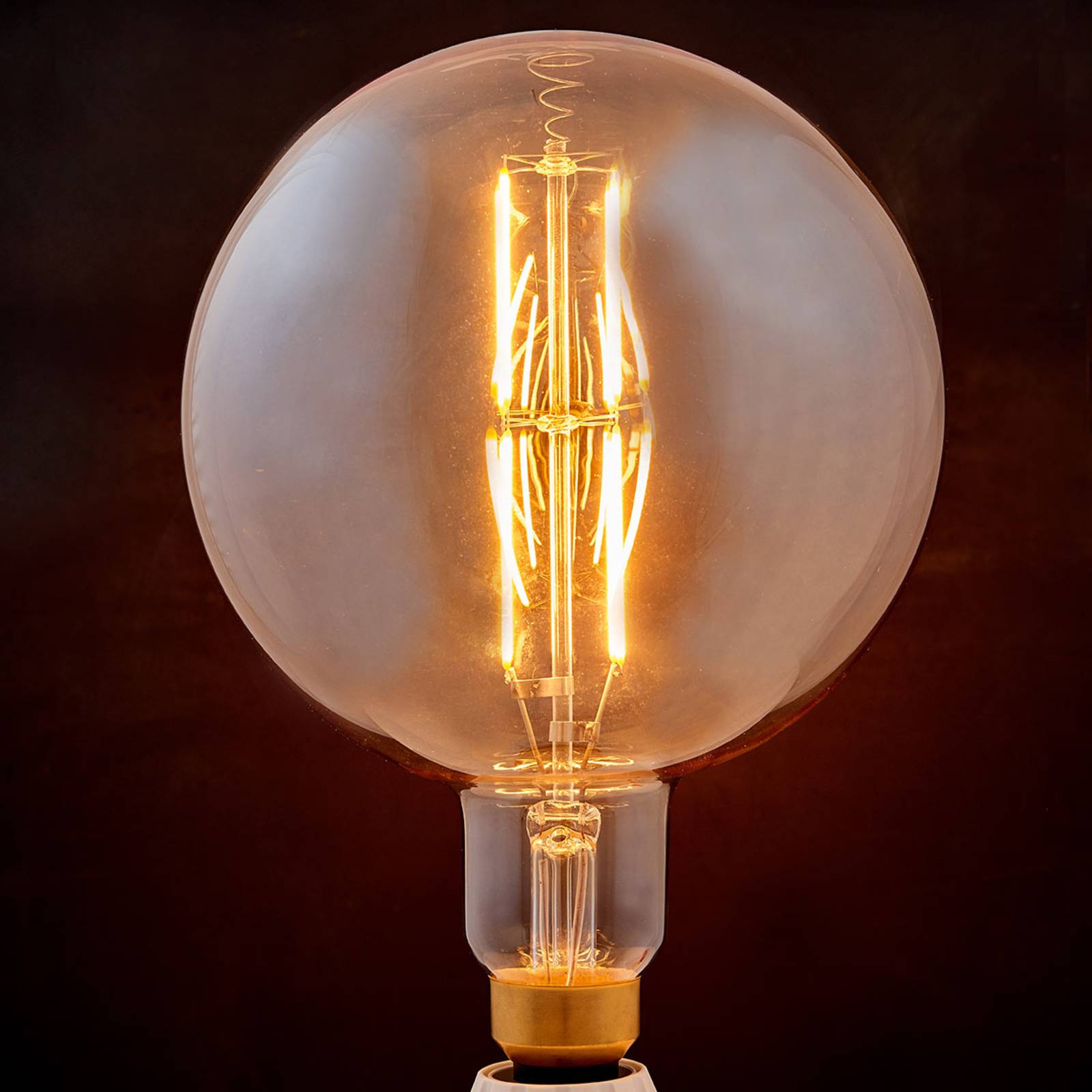 LINDBY E27 LED-Lampe Filament 8W 800lm 1.800K amber Globe