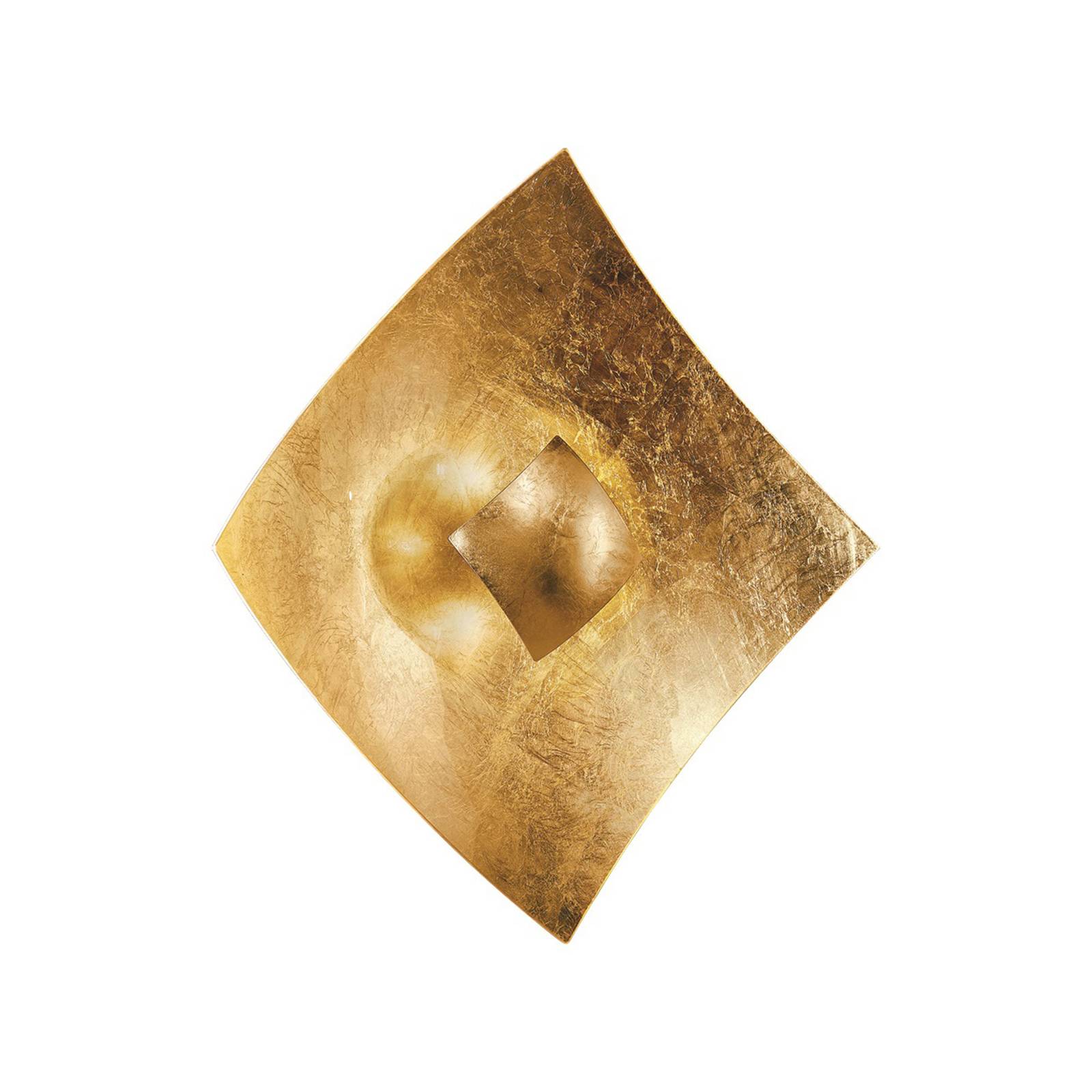 Kögl Wandleuchte Quadrangolo mit Blattgold, 18 x 18 cm