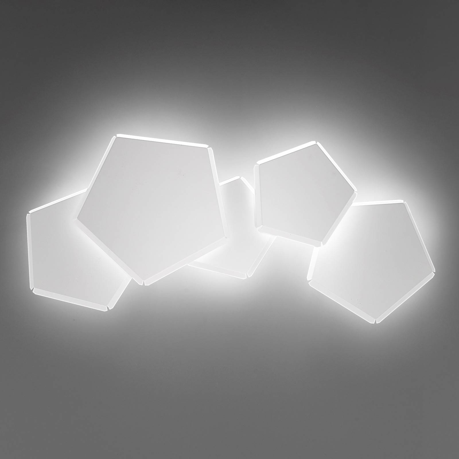 Selène LED-Wandleuchte Pleiadi in Weiß, fünfflammig