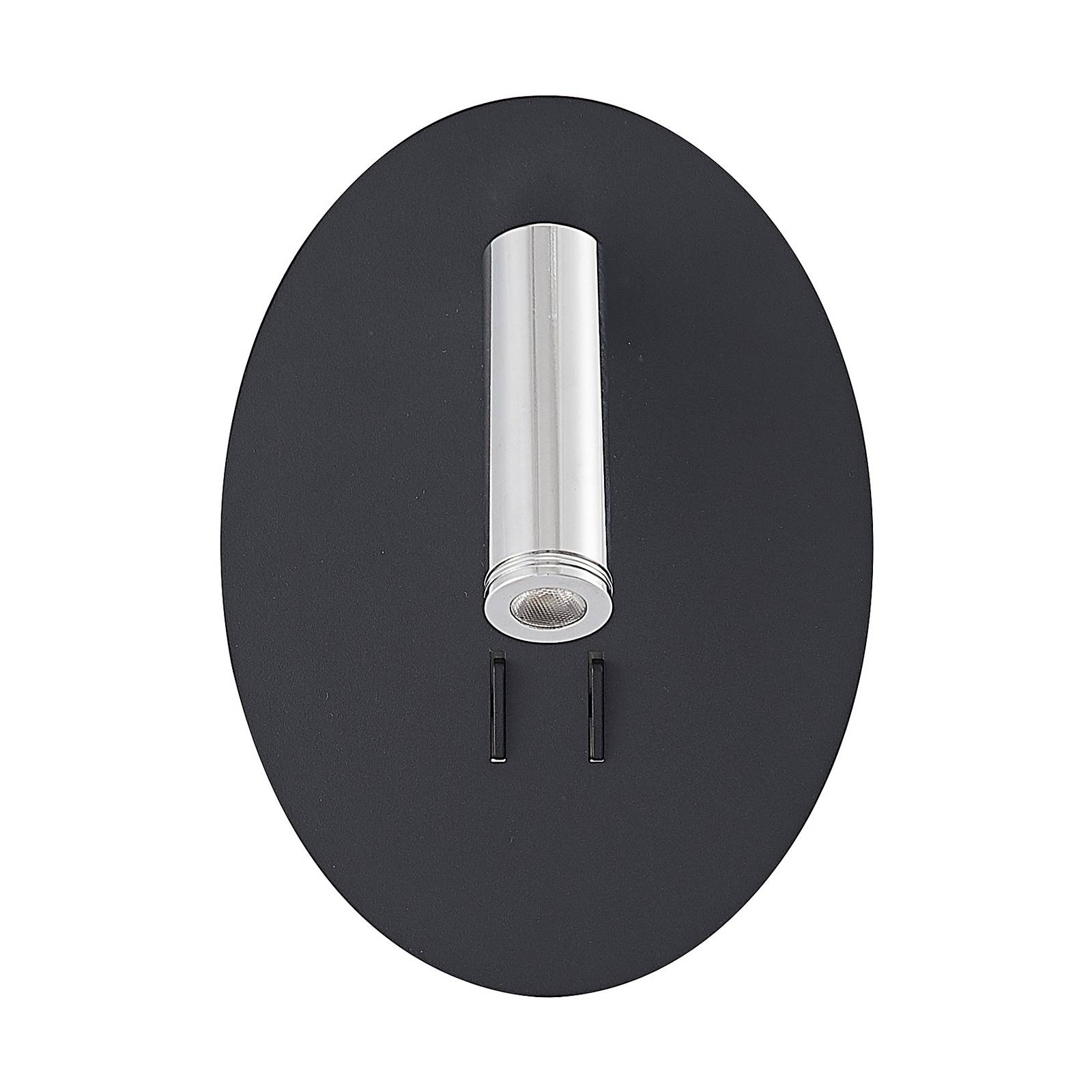 Lucande Kimo LED-Wandleuchte oval schwarz