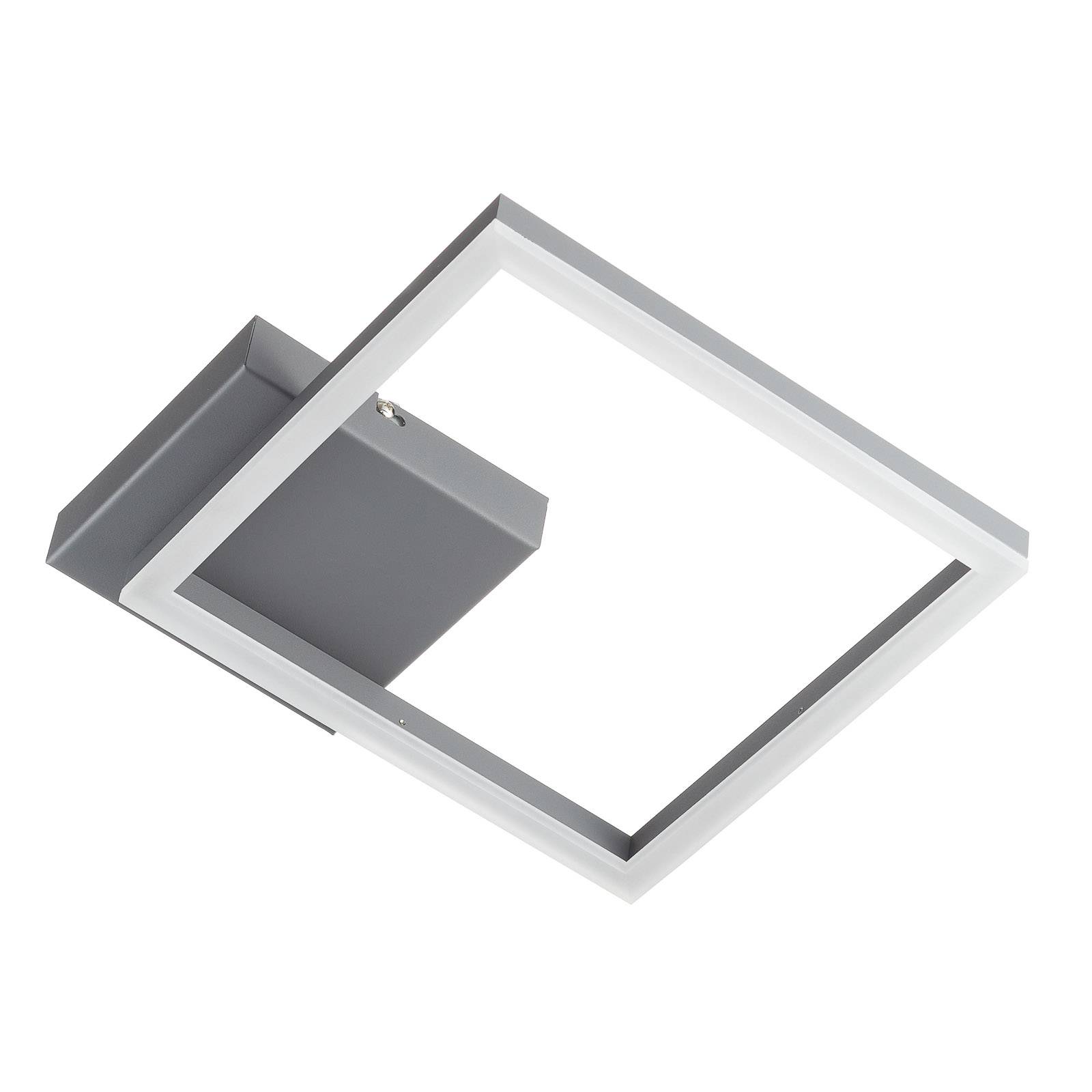 Fabas Luce LED-Deckenleuchte Bard, 27x27 cm, anthrazit