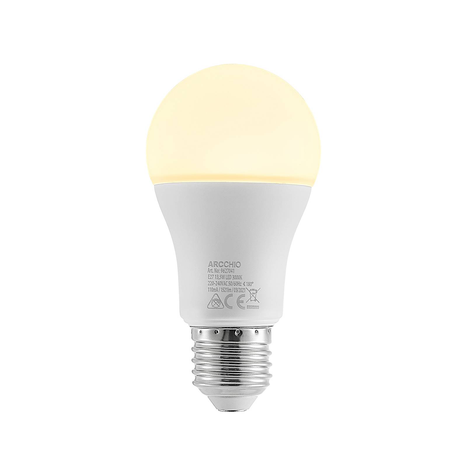 Arcchio LED-Lampe E27 A60 13,5W 3.000K opal