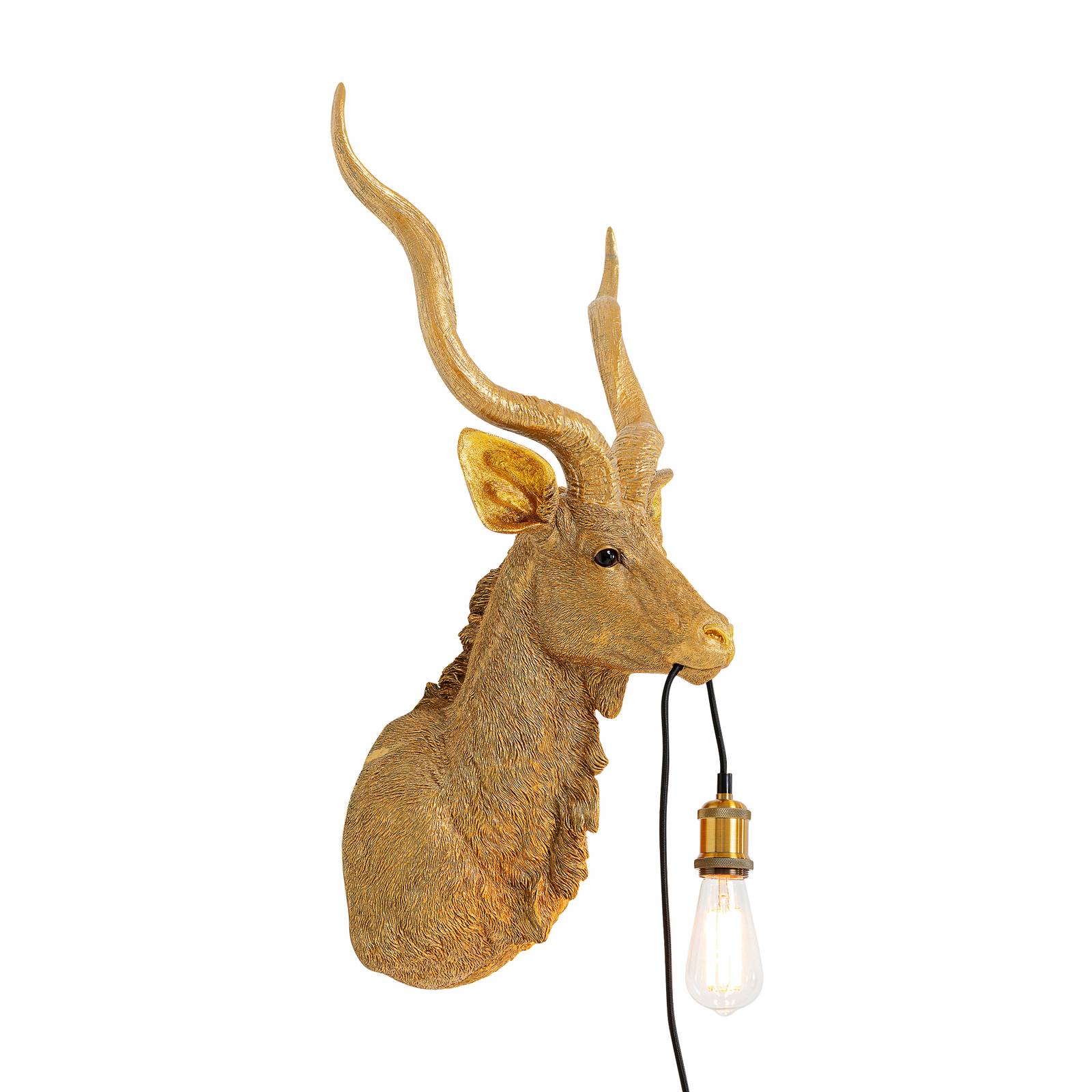 KARE Animal Goat Wandleuchte mit Stecker, gold