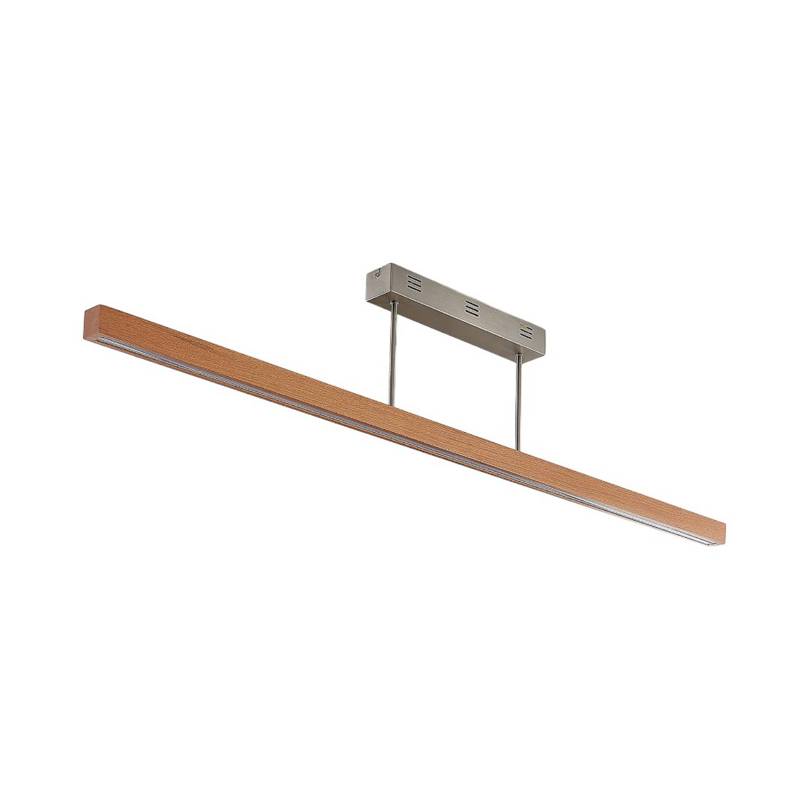 Lucande LED-Holz-Deckenleuchte Tamlin, buchefarben, 140 cm