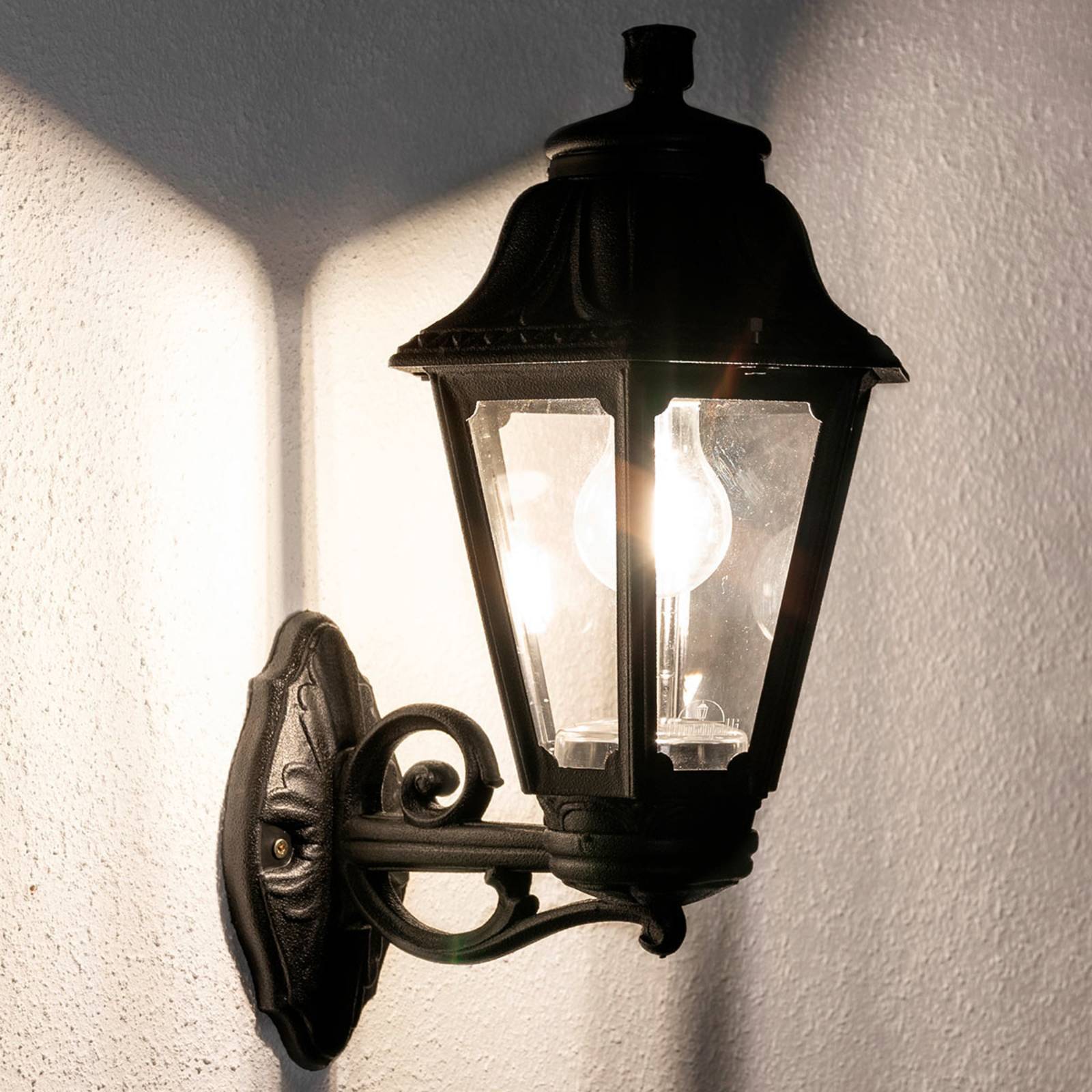 Fumagalli LED-Außenwandlampe Bisso Anna E27 schwarz