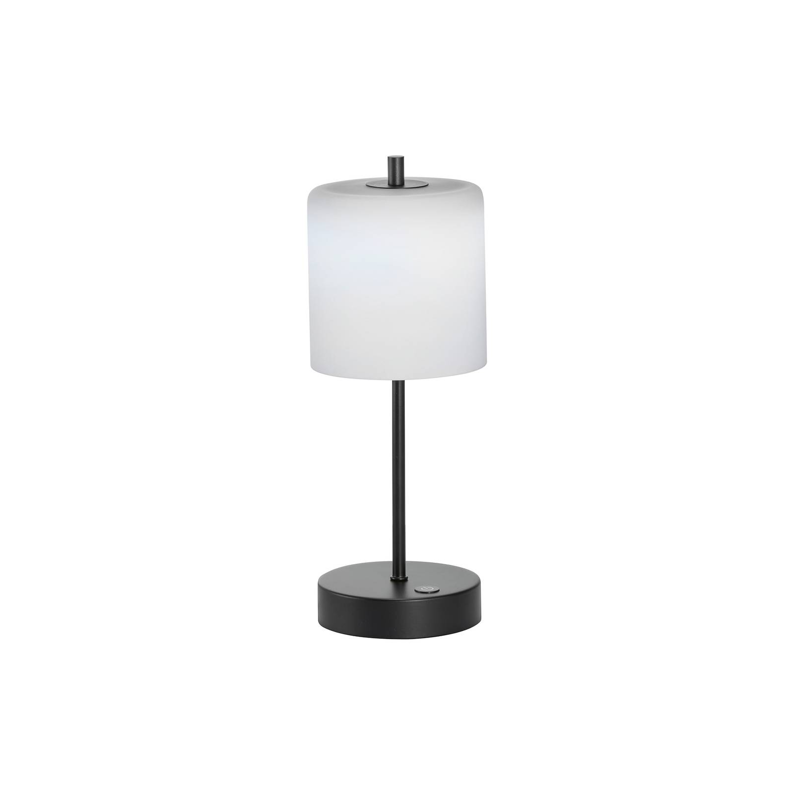 FH Lighting LED-Akku-Tischlampe Riva schwarz/opal Höhe 34,5cm