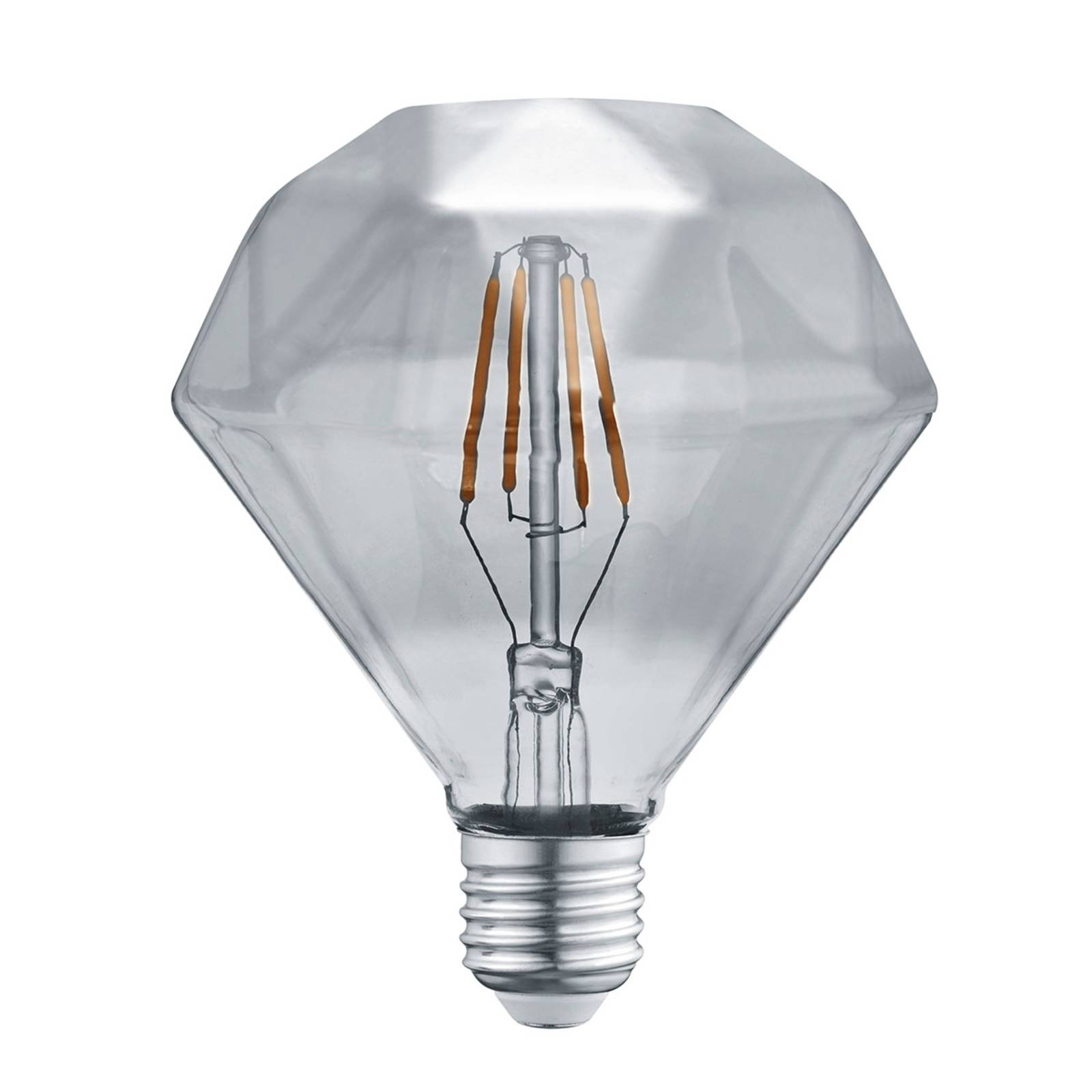 Trio Lighting LED-Lampe E27 4W 3.000K Diamant Filament rauch