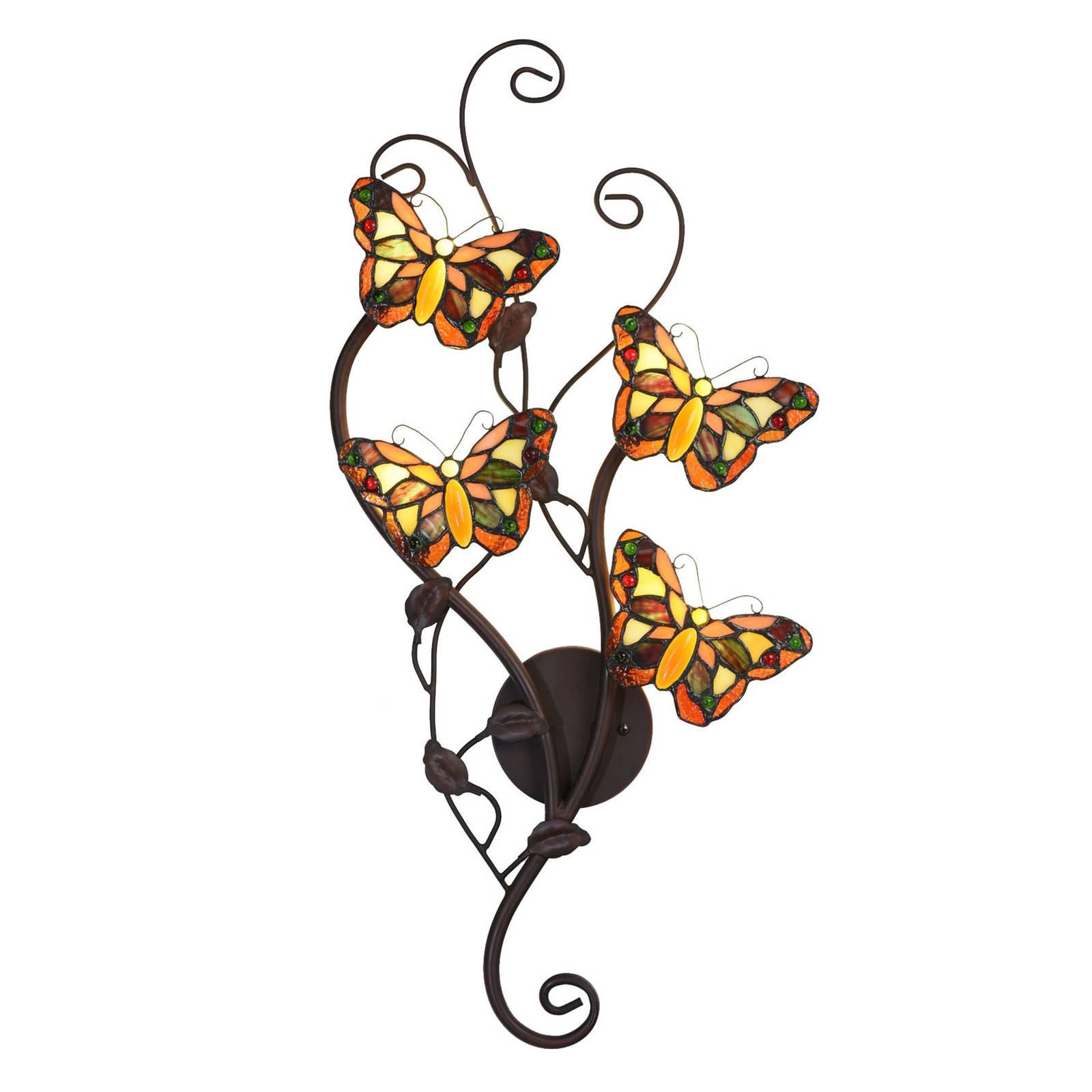Clayre&Eef Wandleuchte 5979 mit Schmetterlingen, vierflammig