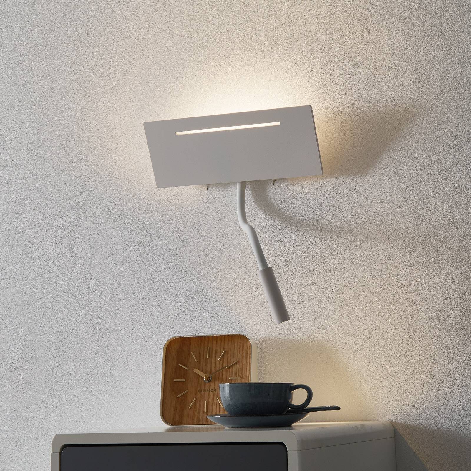 ACB ILUMINACIÓN Ariel - weiße LED-Wandlampe mit Leseleuchte
