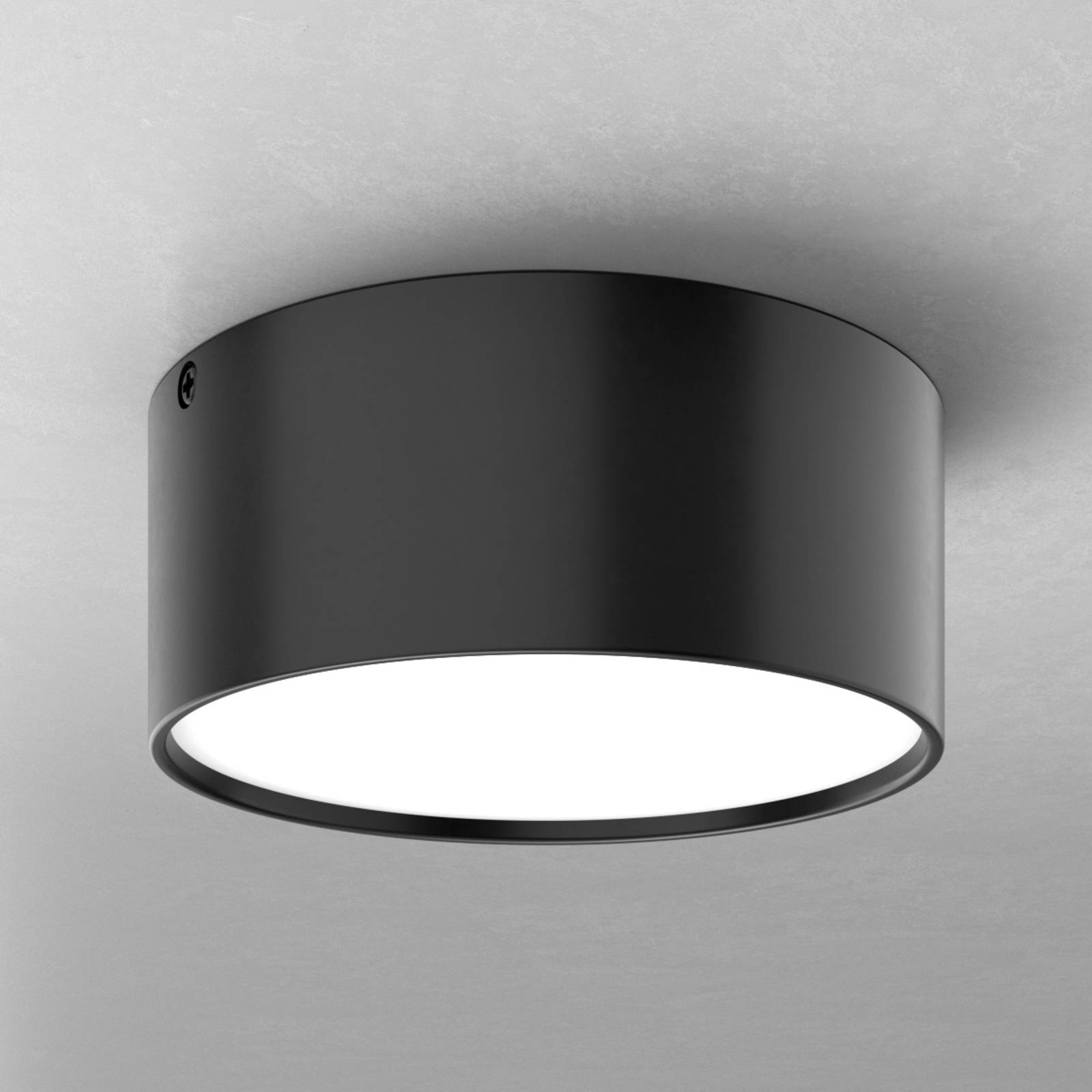 Ailati Schlichte LED-Deckenleuchte Mine, schwarz 14 cm